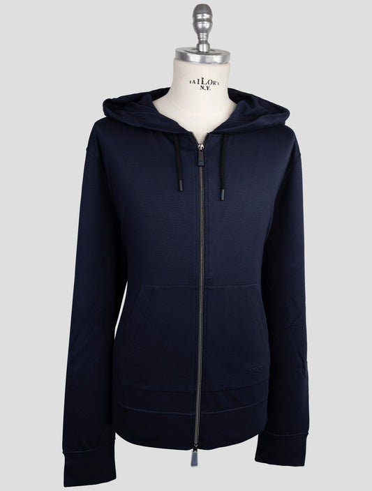 Kiton Knt Blue Viscose Ea Sweater Full Zip