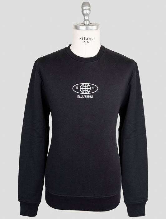 Kiton Knt Black Cotton Sweater Crewneck