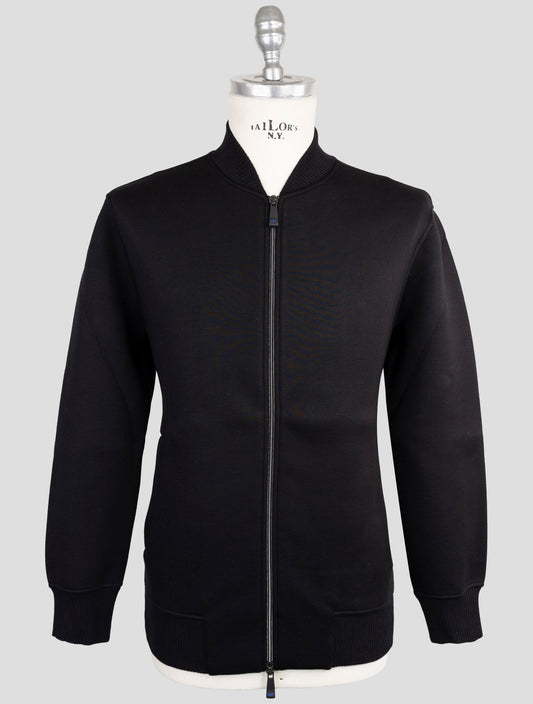 Kiton Knt Black Viscose Ea Sweater Full Zip