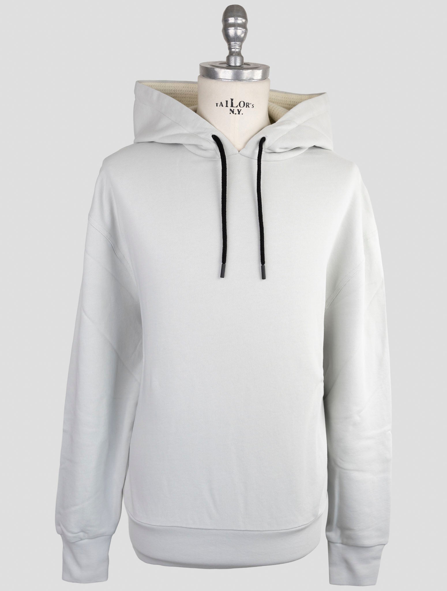 Kiton Knt Gray Cotton Sweater Hoodie