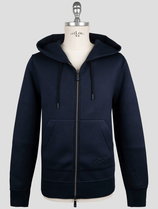 Kiton Knt Blue Viscose Ea Sweater Full Zip