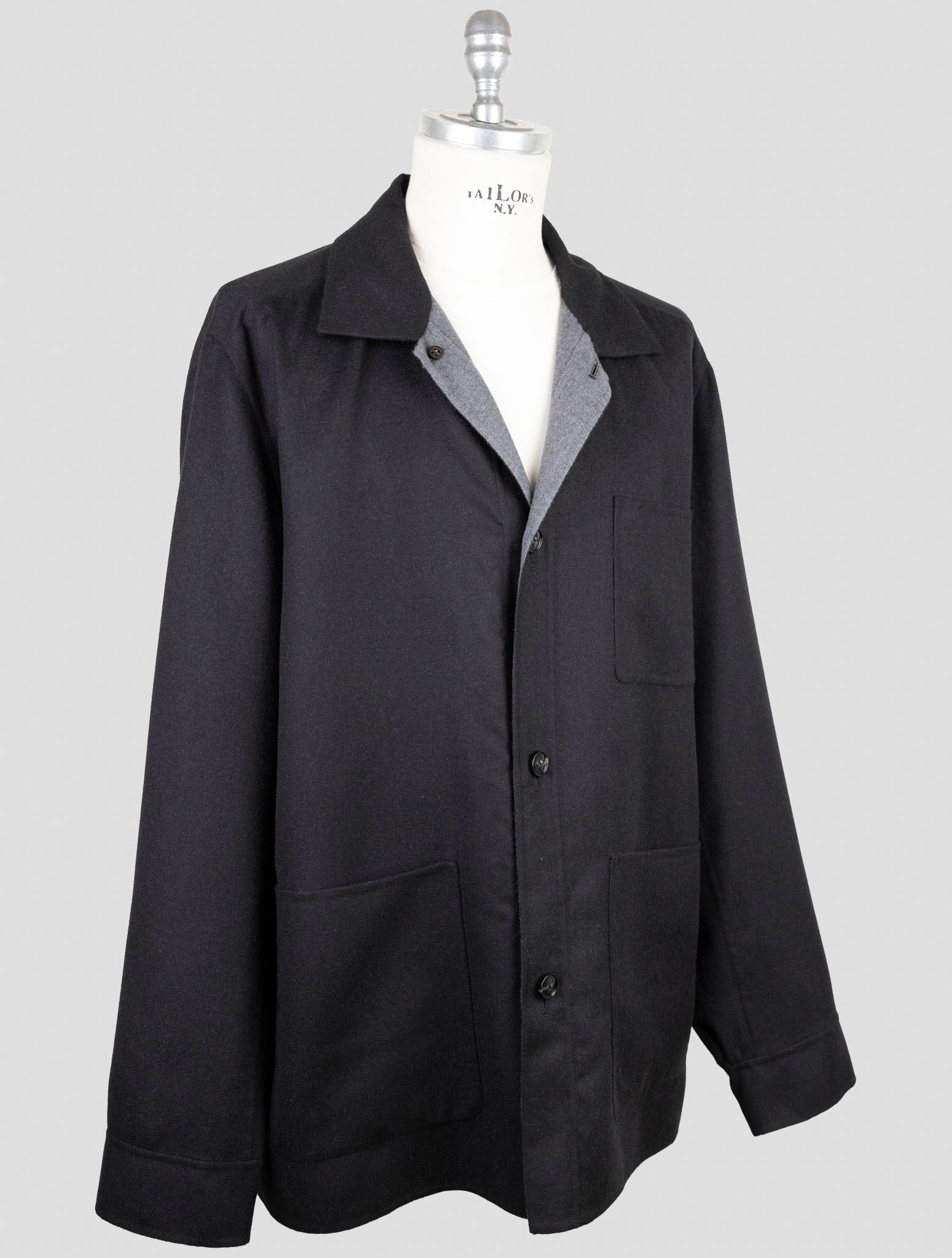 Kiton Blue Cashmere Silk Coat