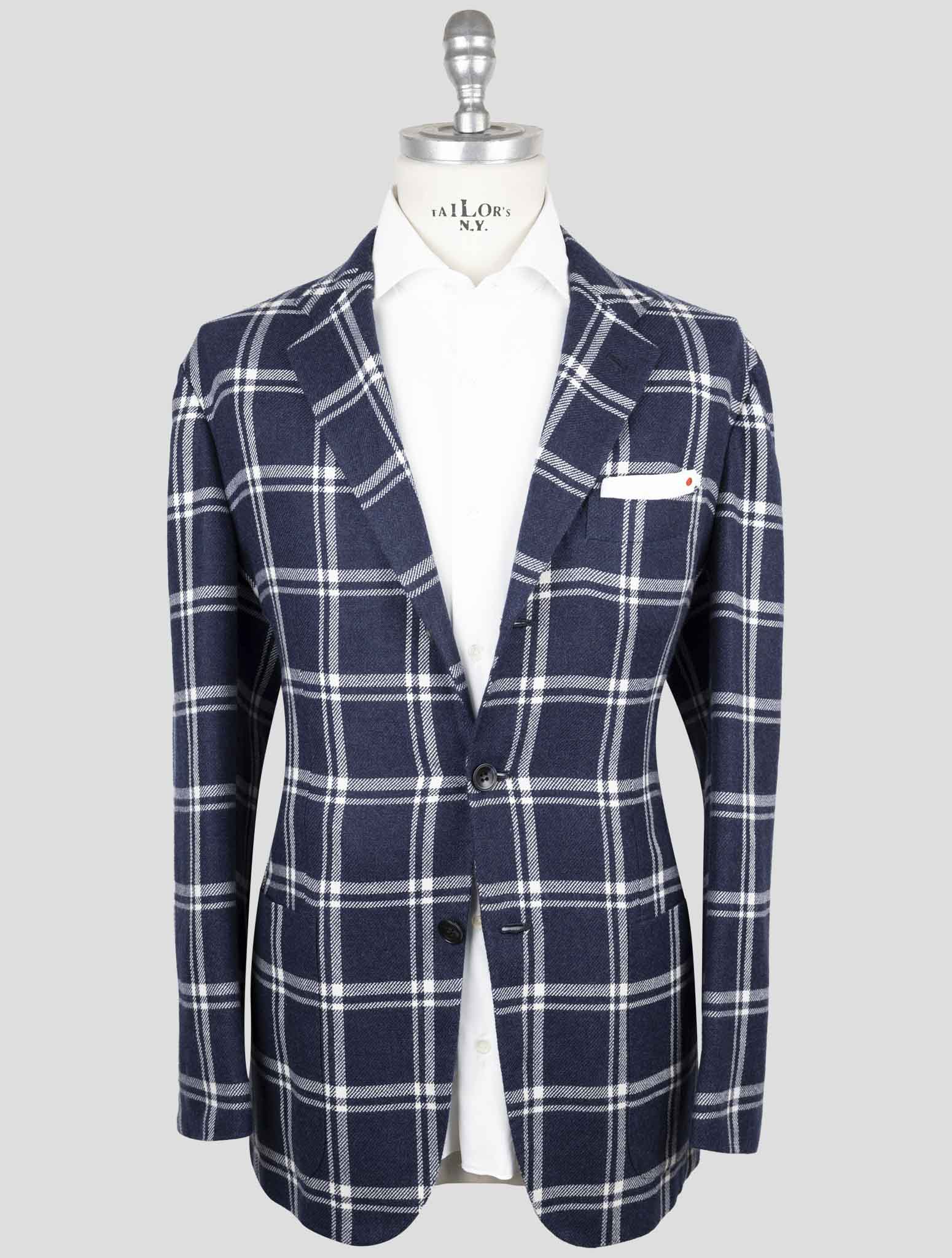 Kiton Blue Linen Cashmere Blazer