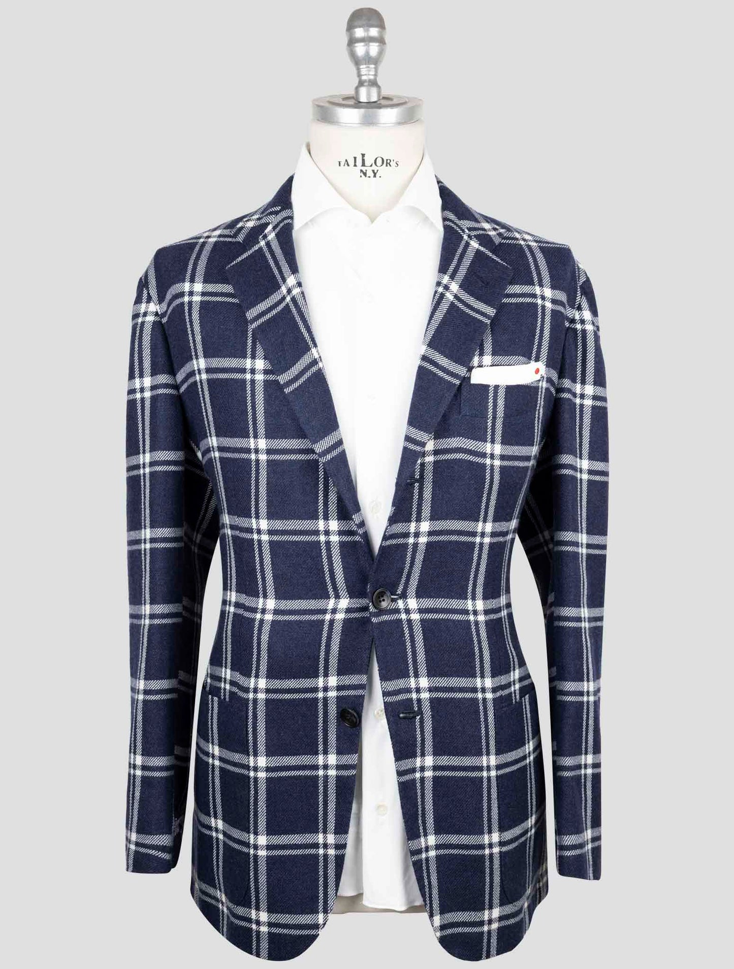 Kiton Blue Linen Cashmere Blazer