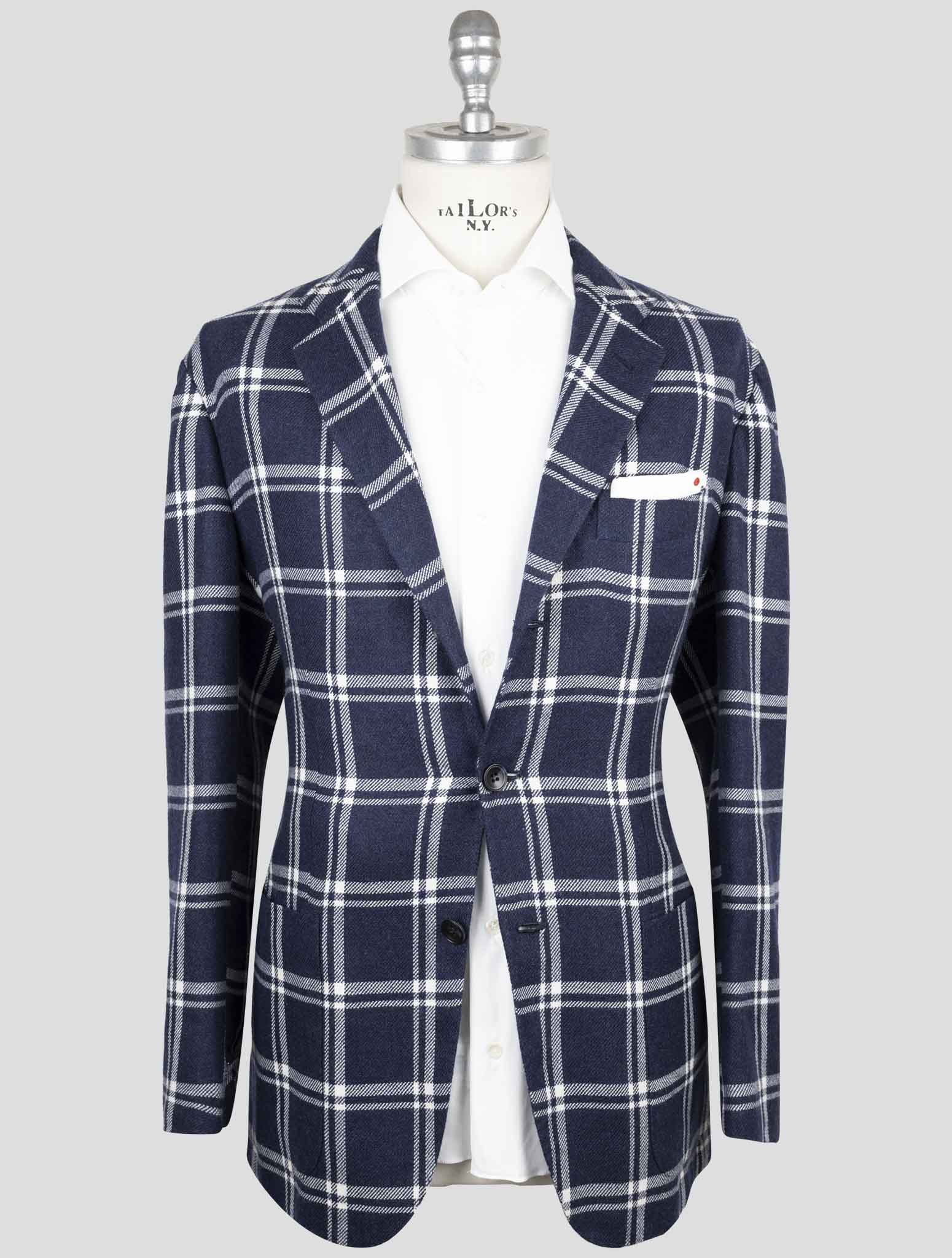 Kiton Blue Linen Cashmere Blazer