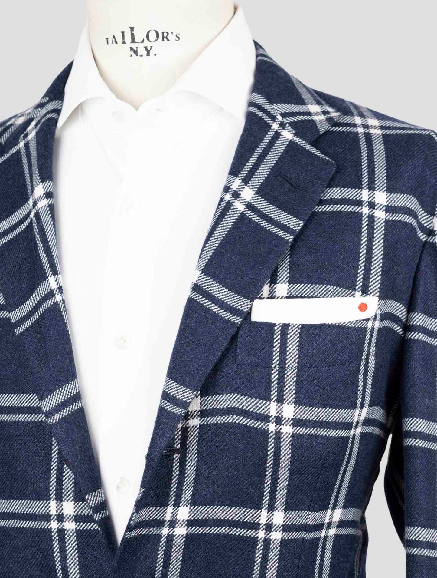 Kiton Blue Linen Cashmere Blazer