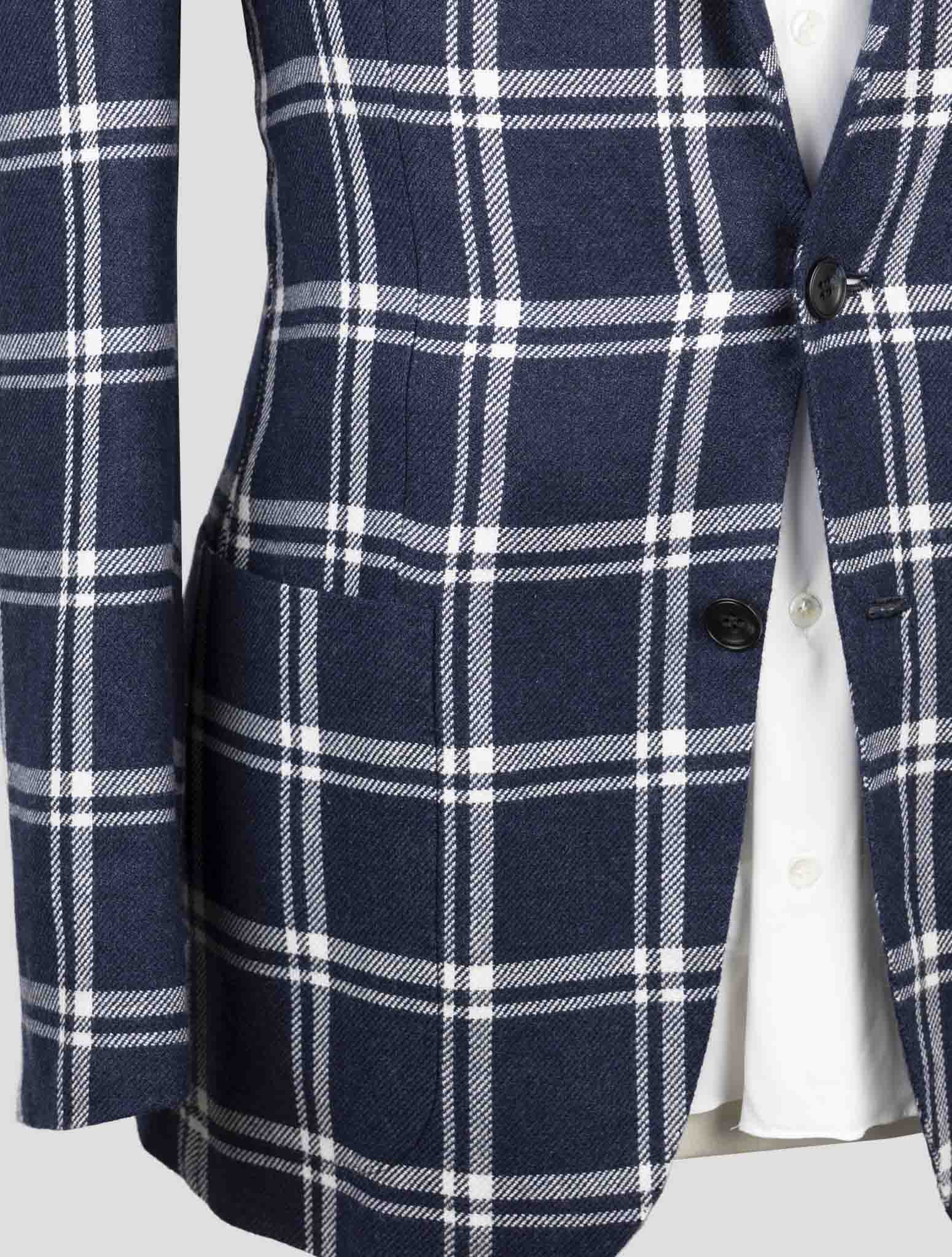 Kiton Blue Linen Cashmere Blazer