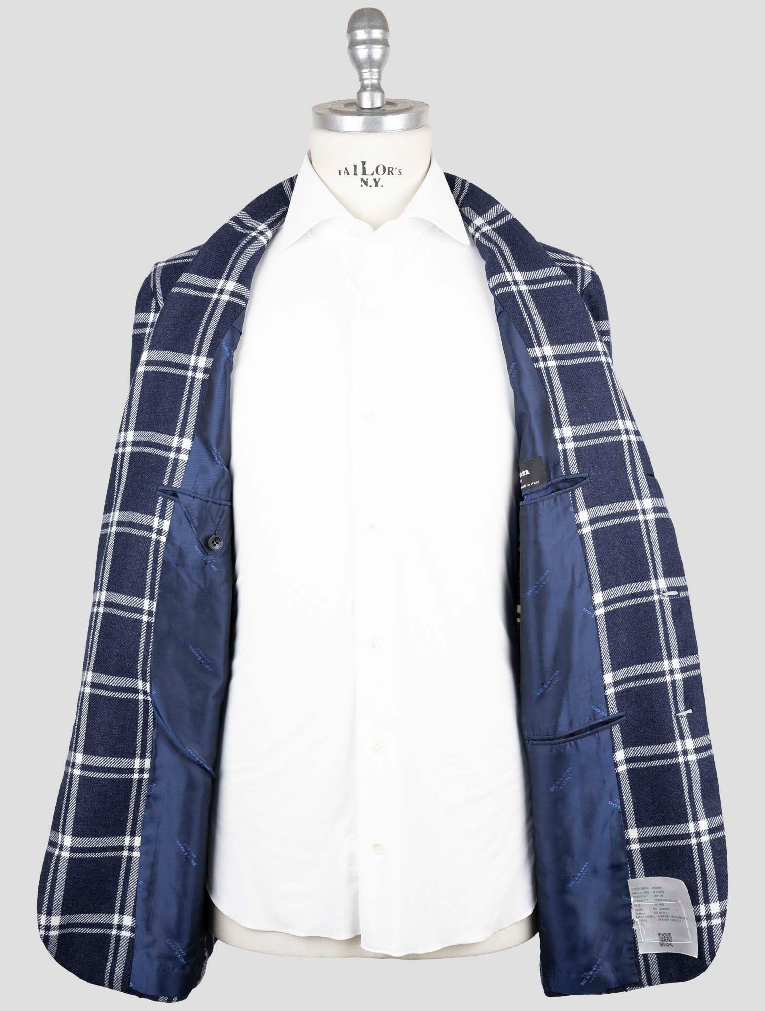 Kiton Blue Linen Cashmere Blazer