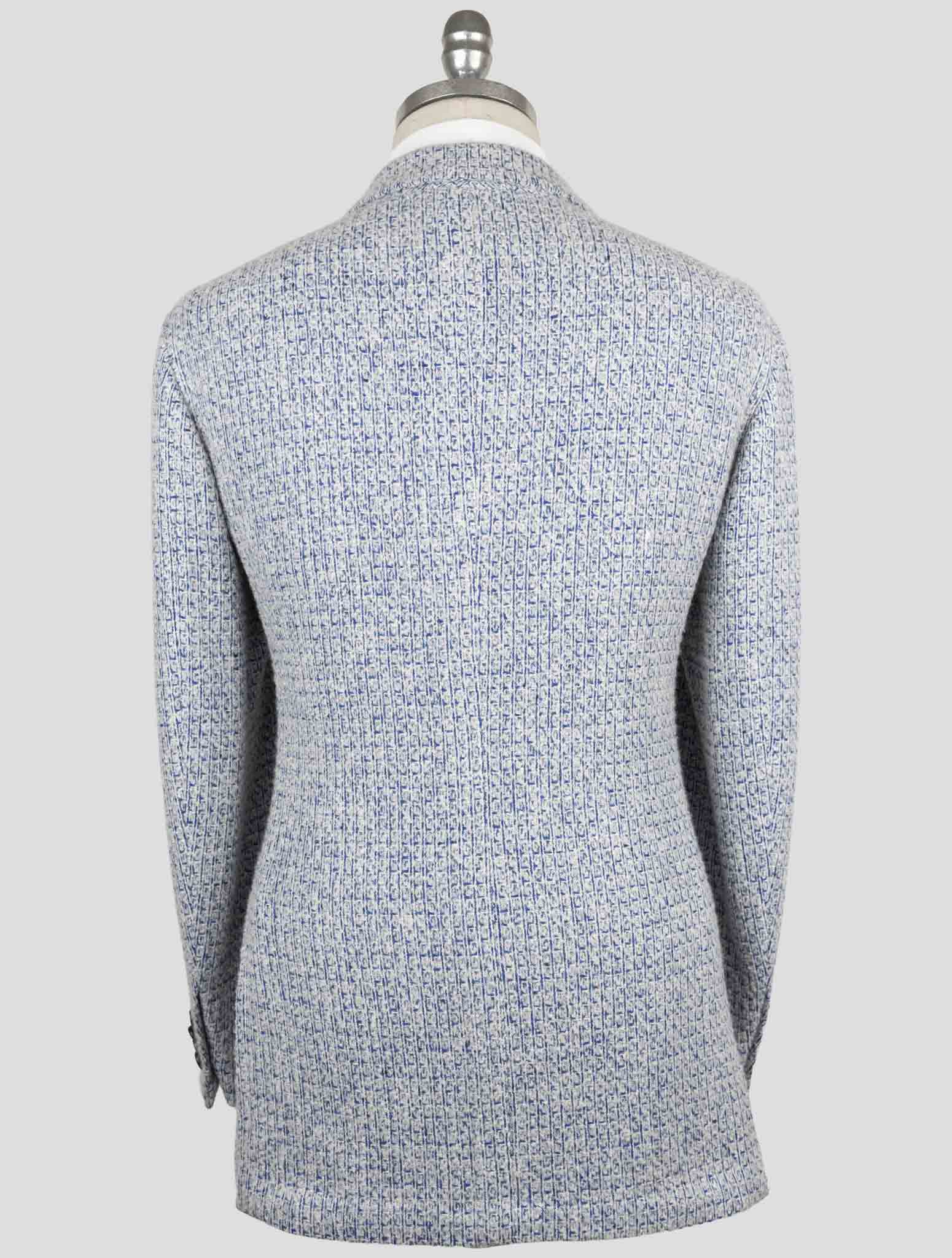 Kiton Blue White Cashmere Silk Blazer