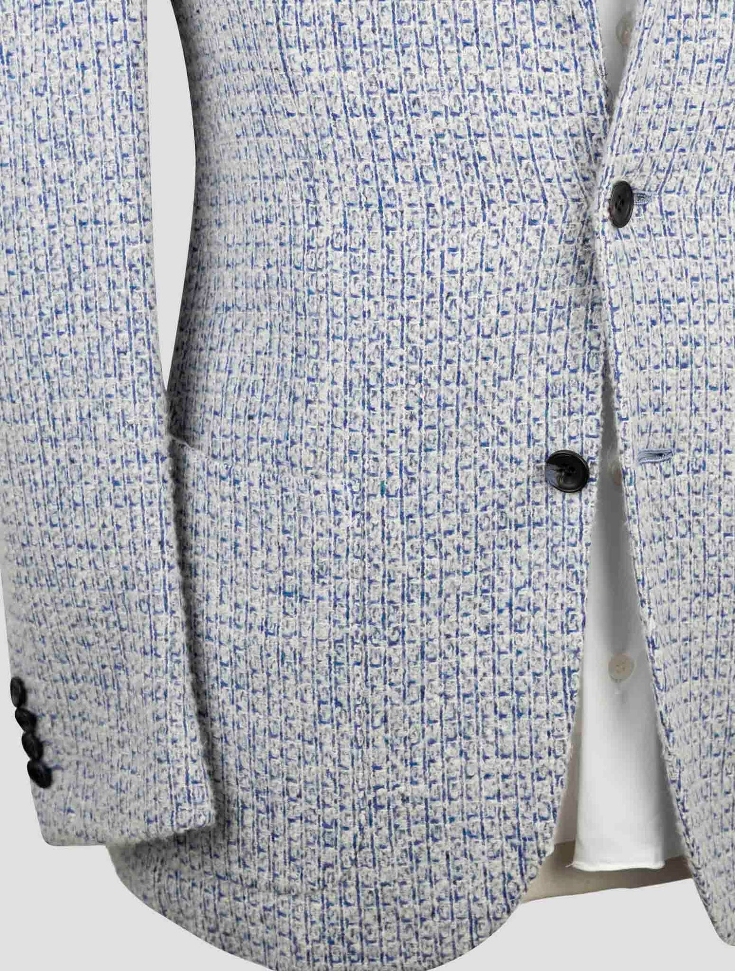 Kiton Blue White Cashmere Silk Blazer