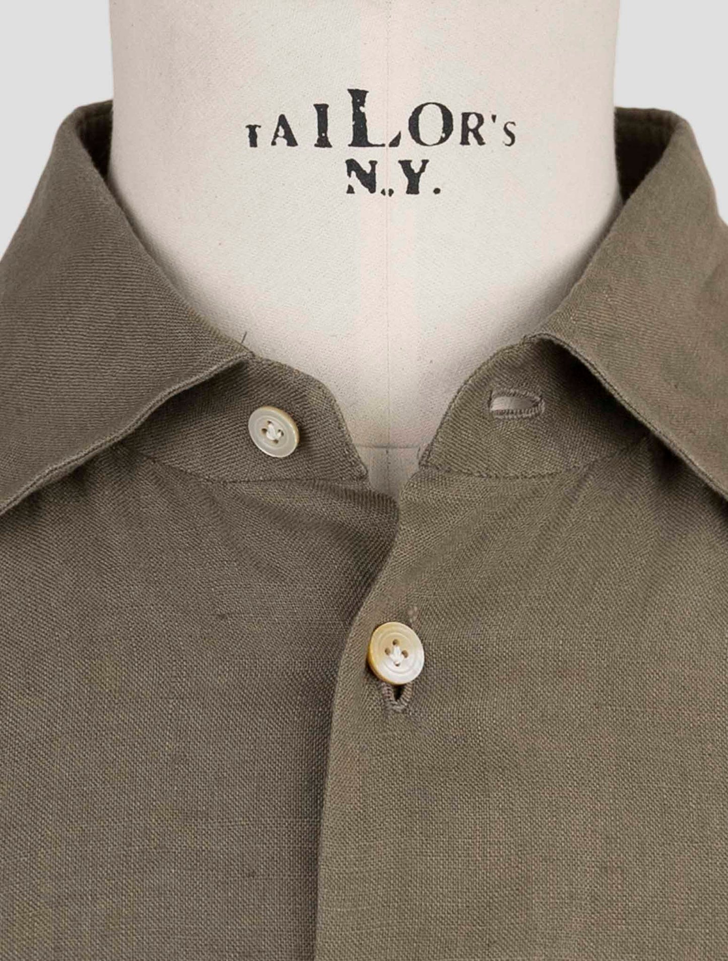 Kiton Green Linen Shirt