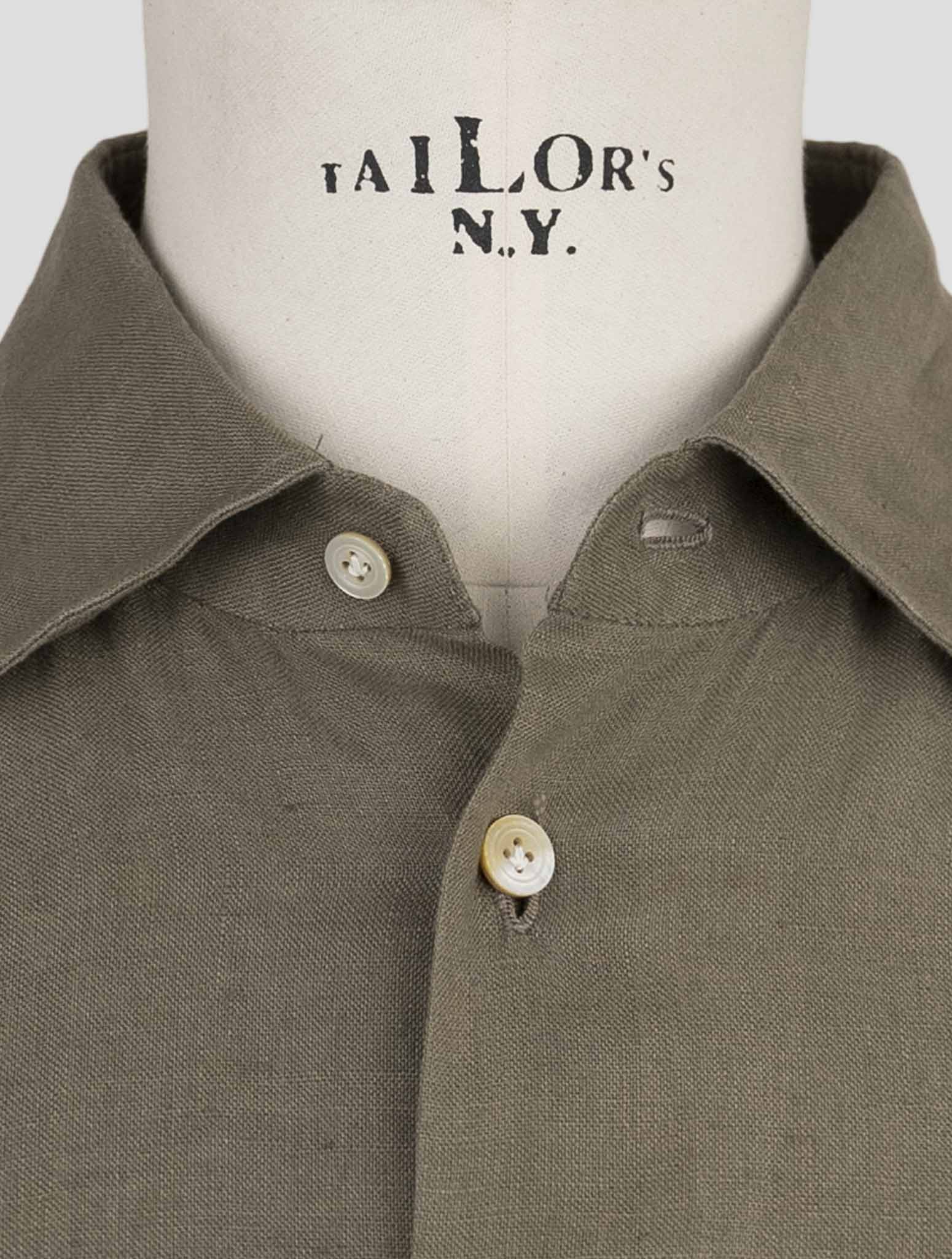 Kiton Green Linen Shirt