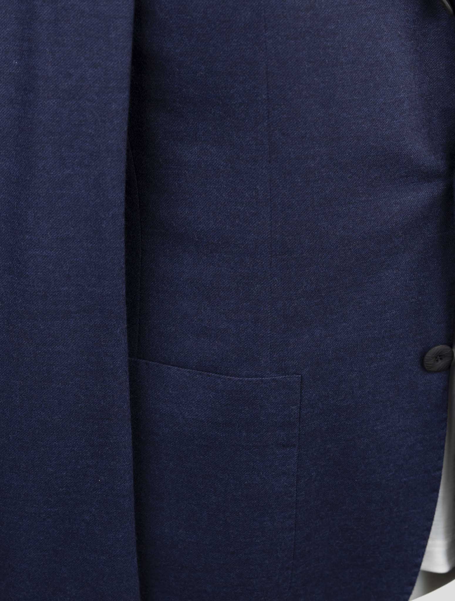 Kiton Knt Blue Virgin Wool Blazer