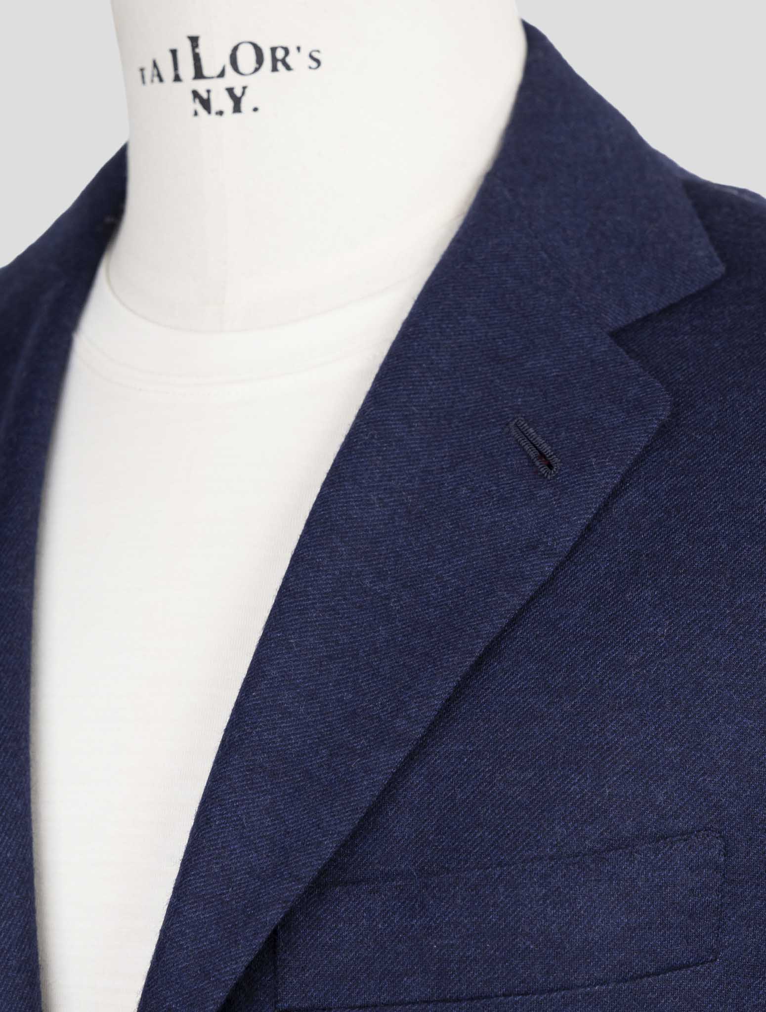 Kiton Knt Blue Virgin Wool Blazer