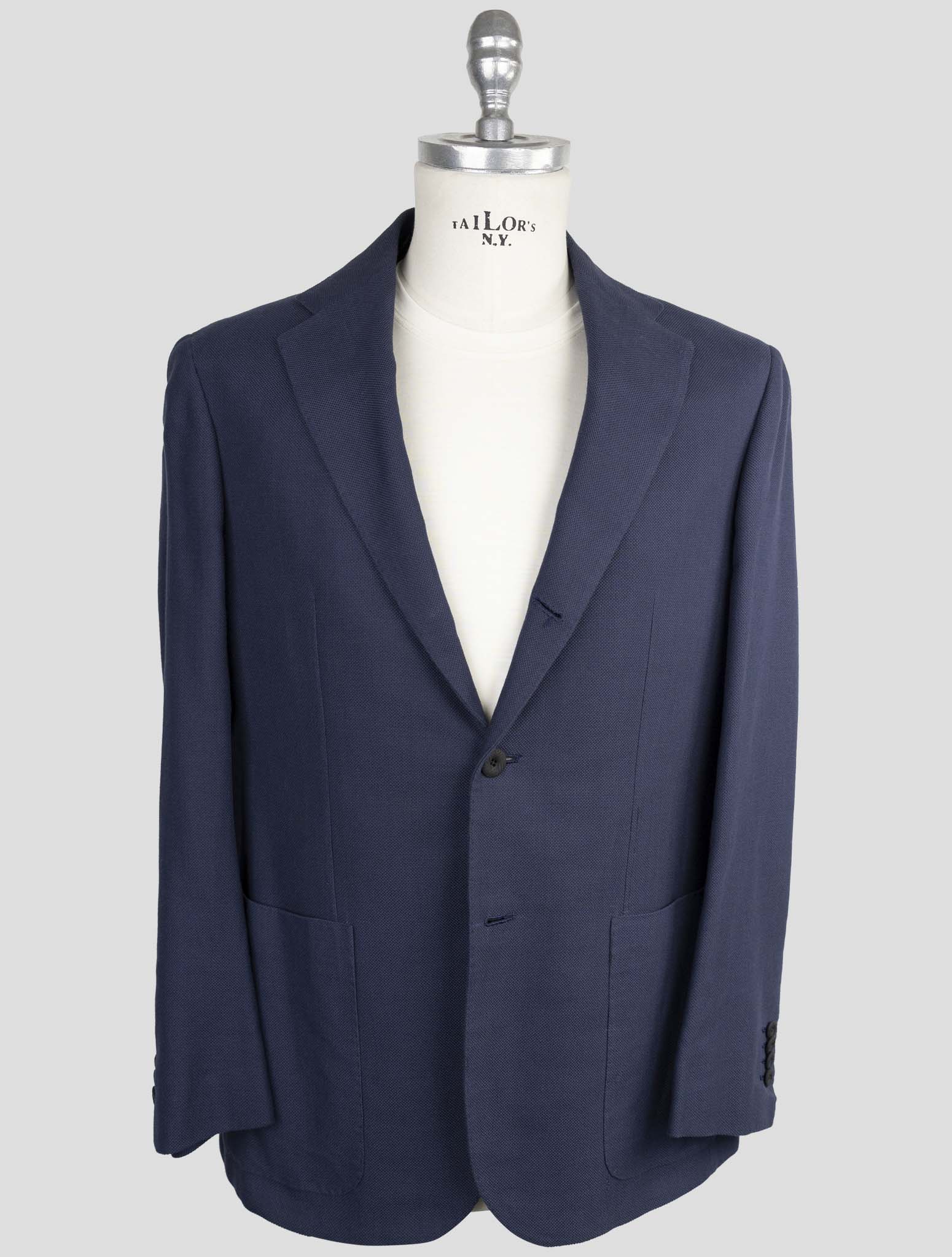 Kiton Knt Blue Cotton Blazer
