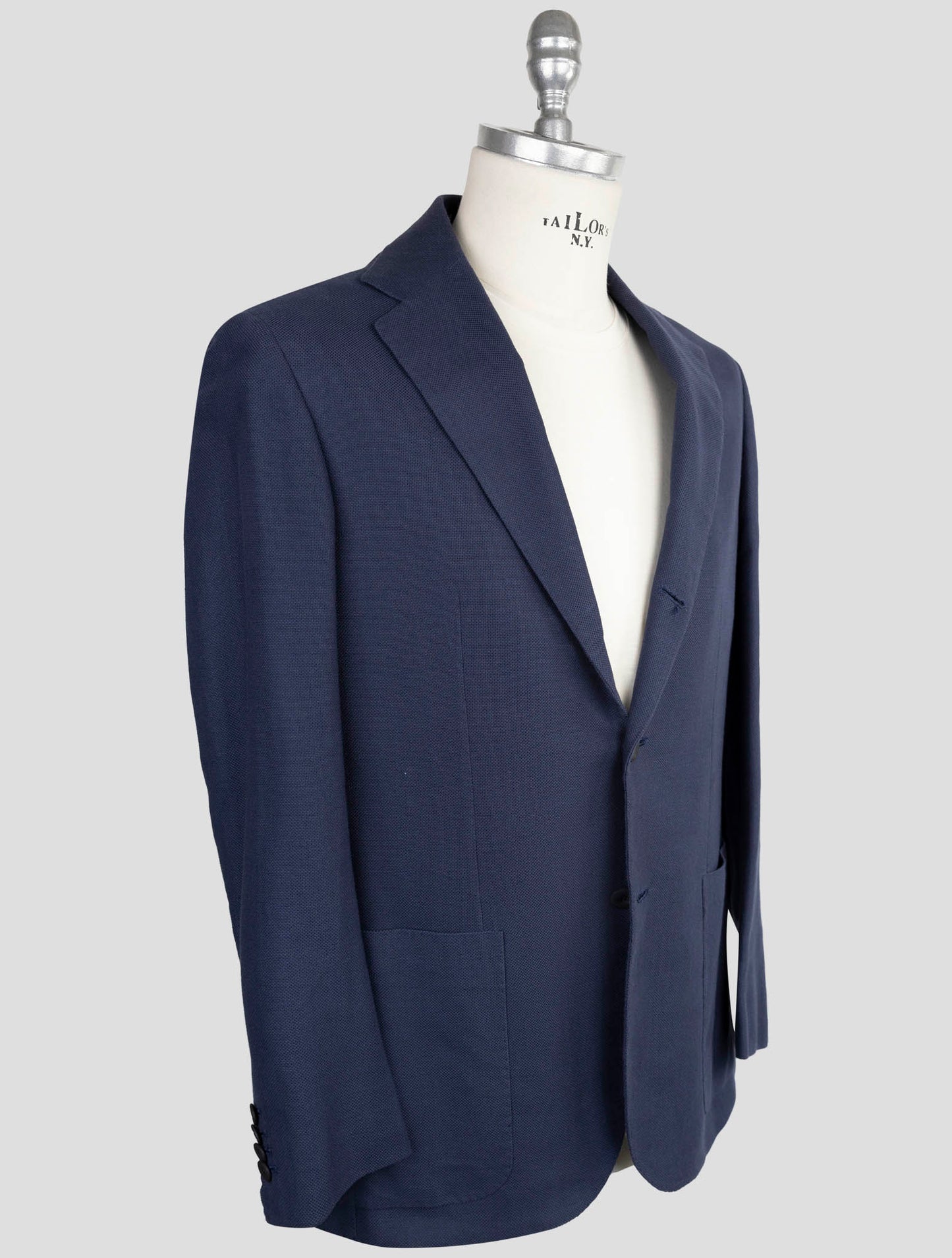Kiton Knt Blue Cotton Blazer