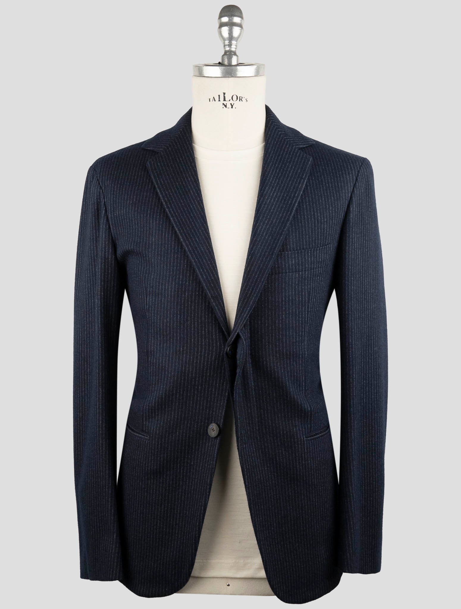 Kiton Knt Blue Cashmere Cotton Suit