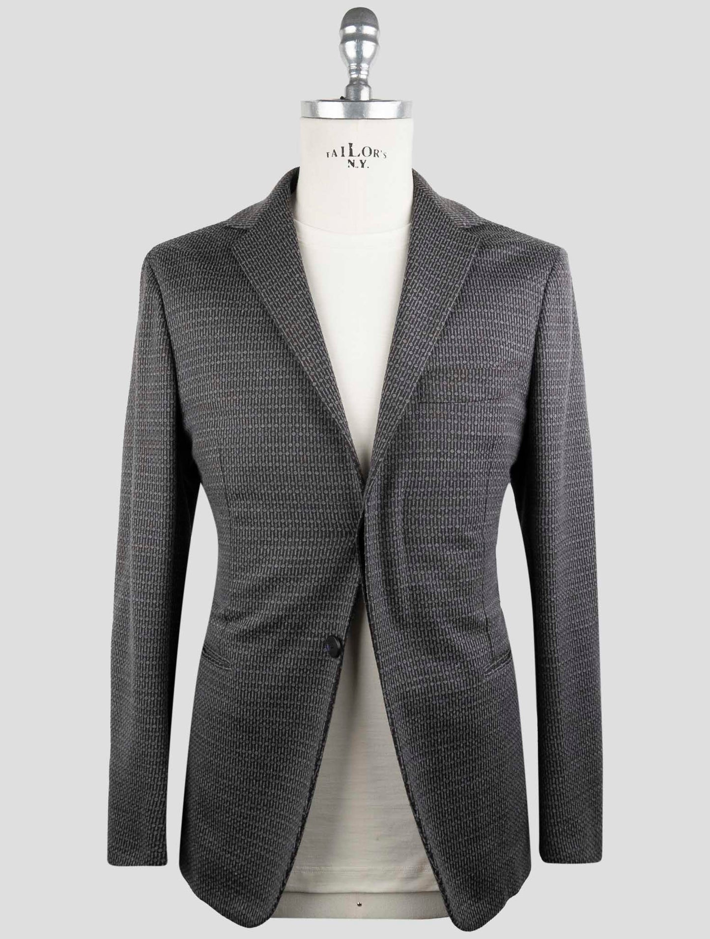 Kiton Knt Gray Cashmere Wool Pl Suit
