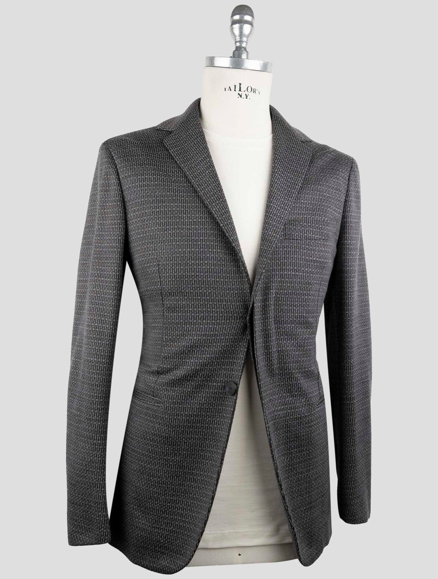 Kiton Knt Gray Cashmere Wool Pl Suit