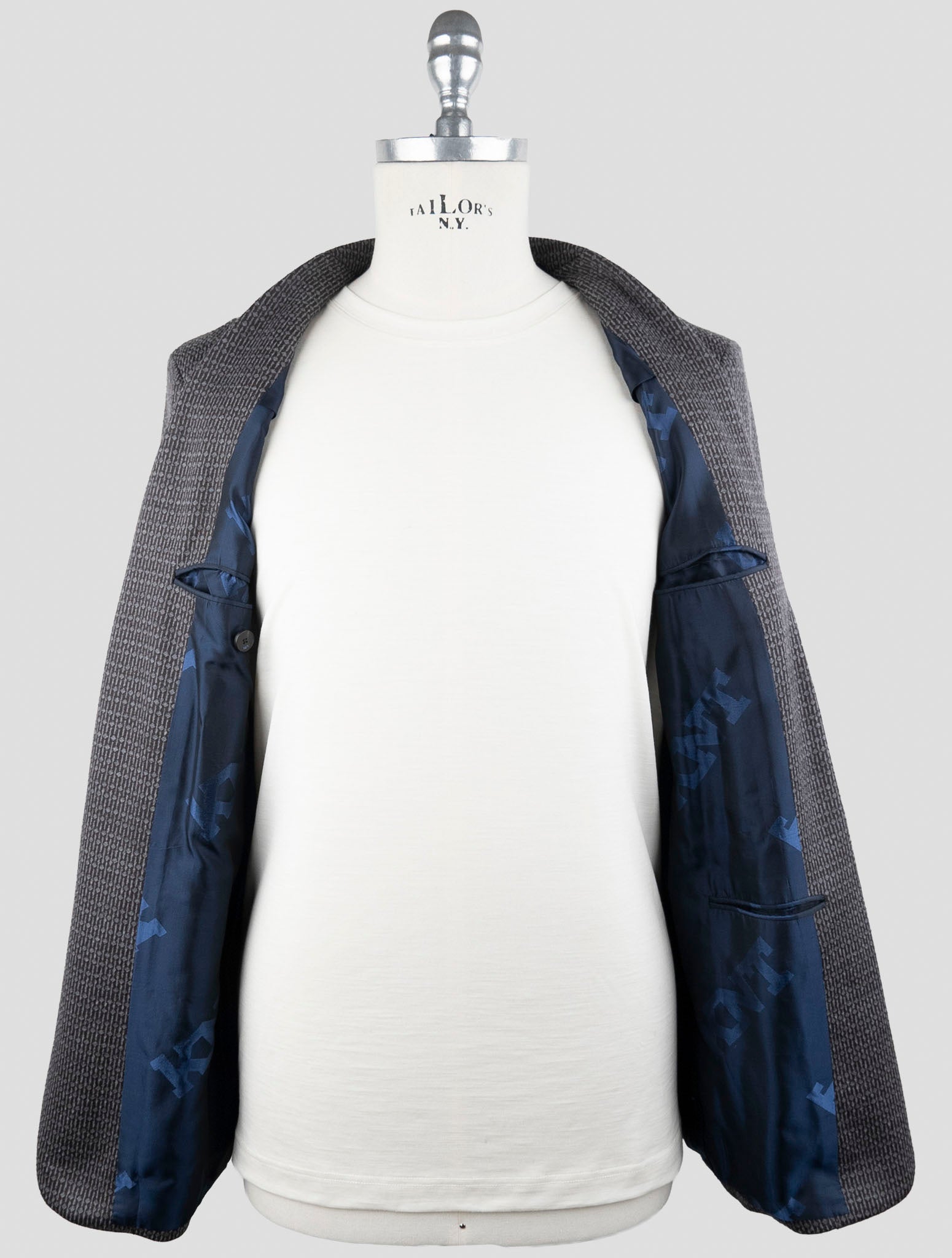 Kiton Knt Gray Cashmere Wool Pl Suit