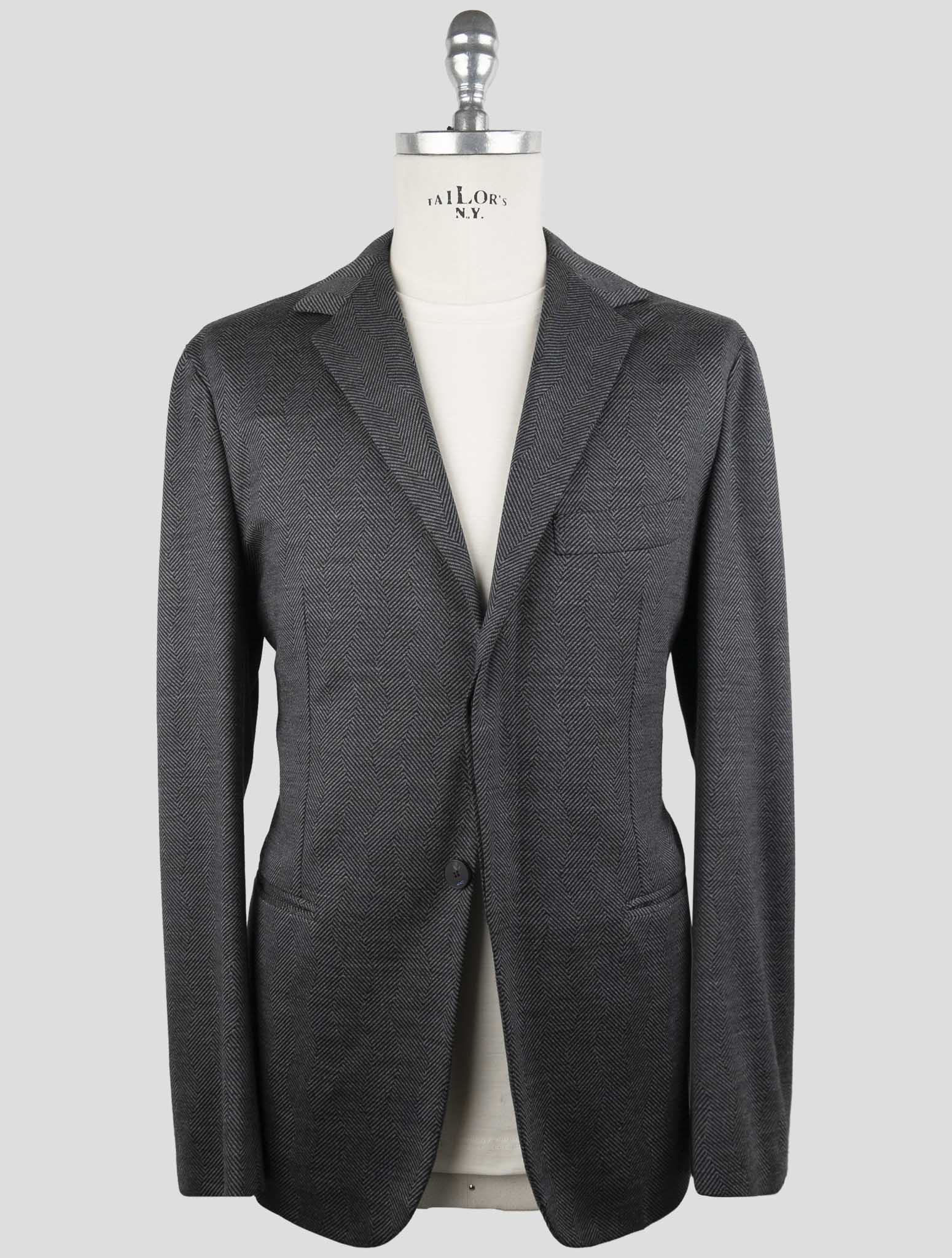 Kiton Knt Gray Cashmere Wool Pl Suit