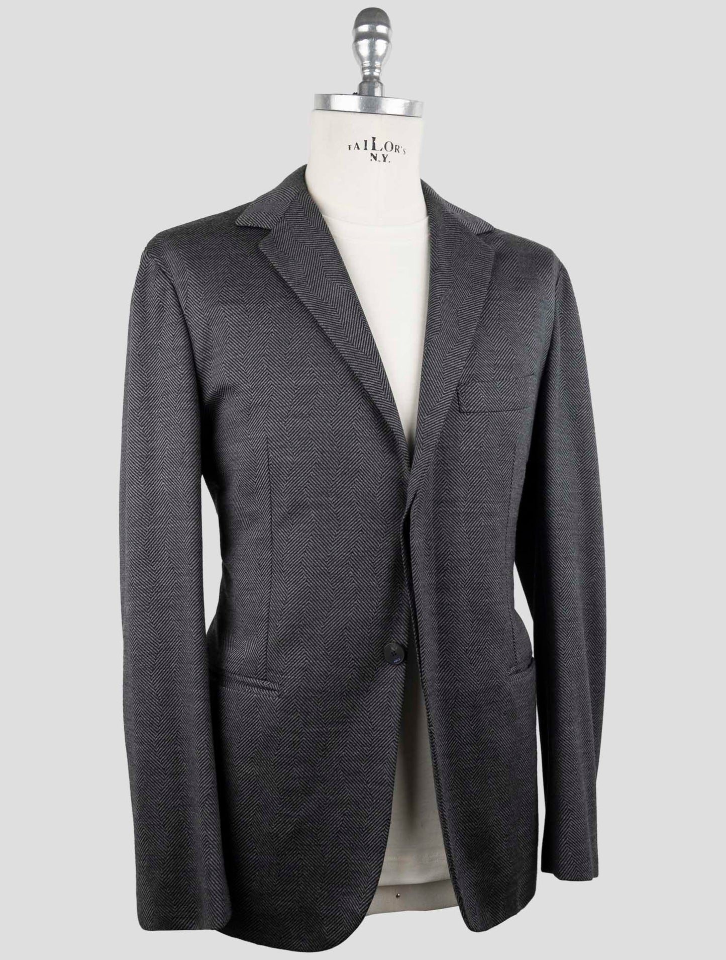 Kiton Knt Gray Cashmere Wool Pl Suit