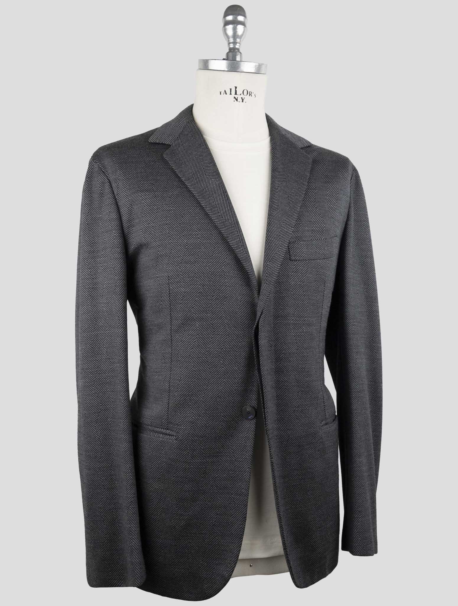 Kiton Knt Gray Cashmere Wool Pl Suit