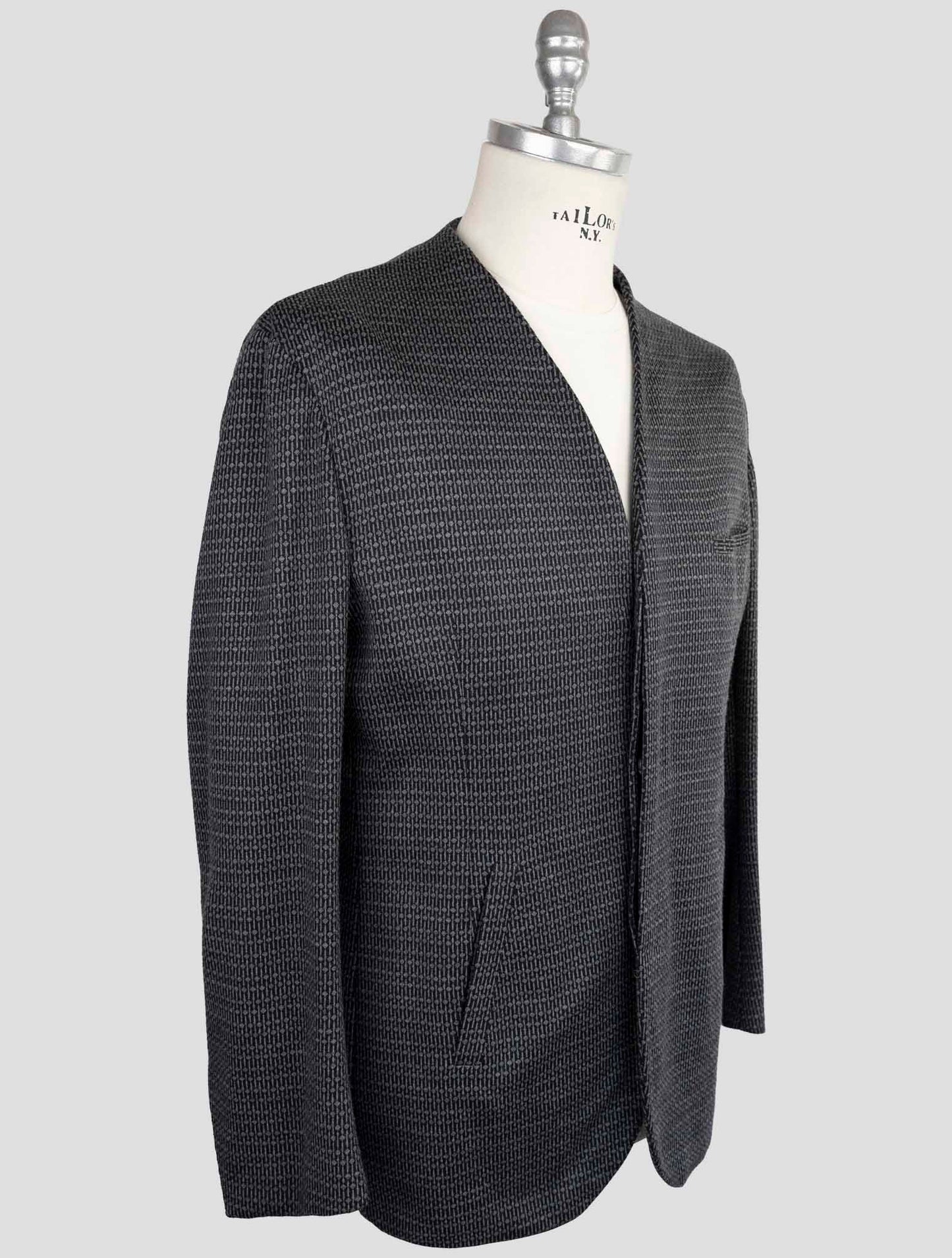 Kiton Knt Gray Cashmere Wool Pl Suit
