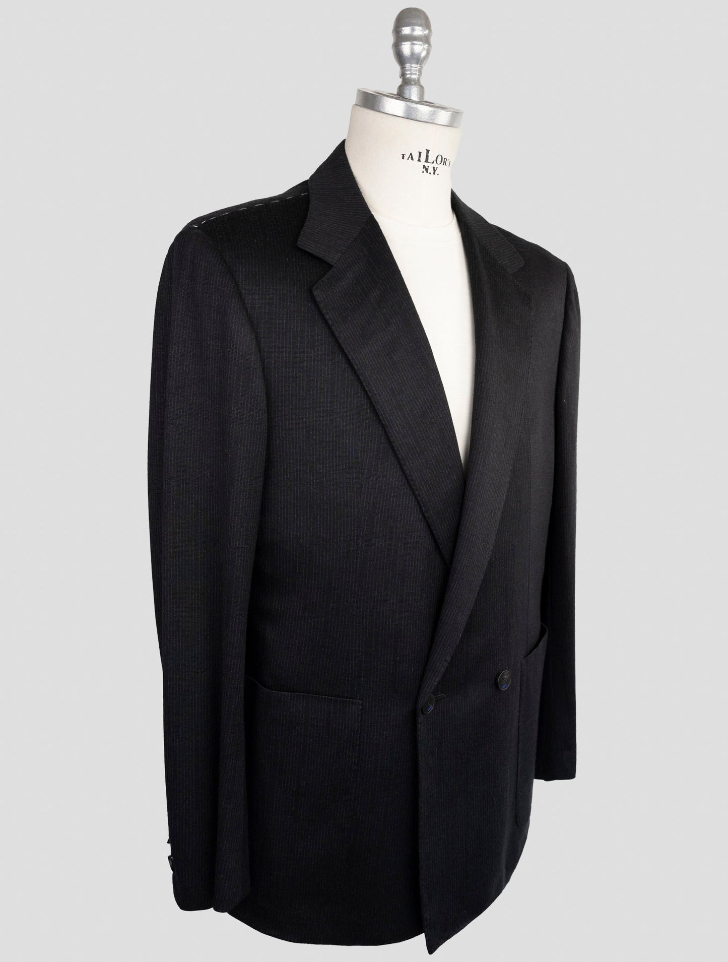Kiton Knt Dark Gray Wool Suit