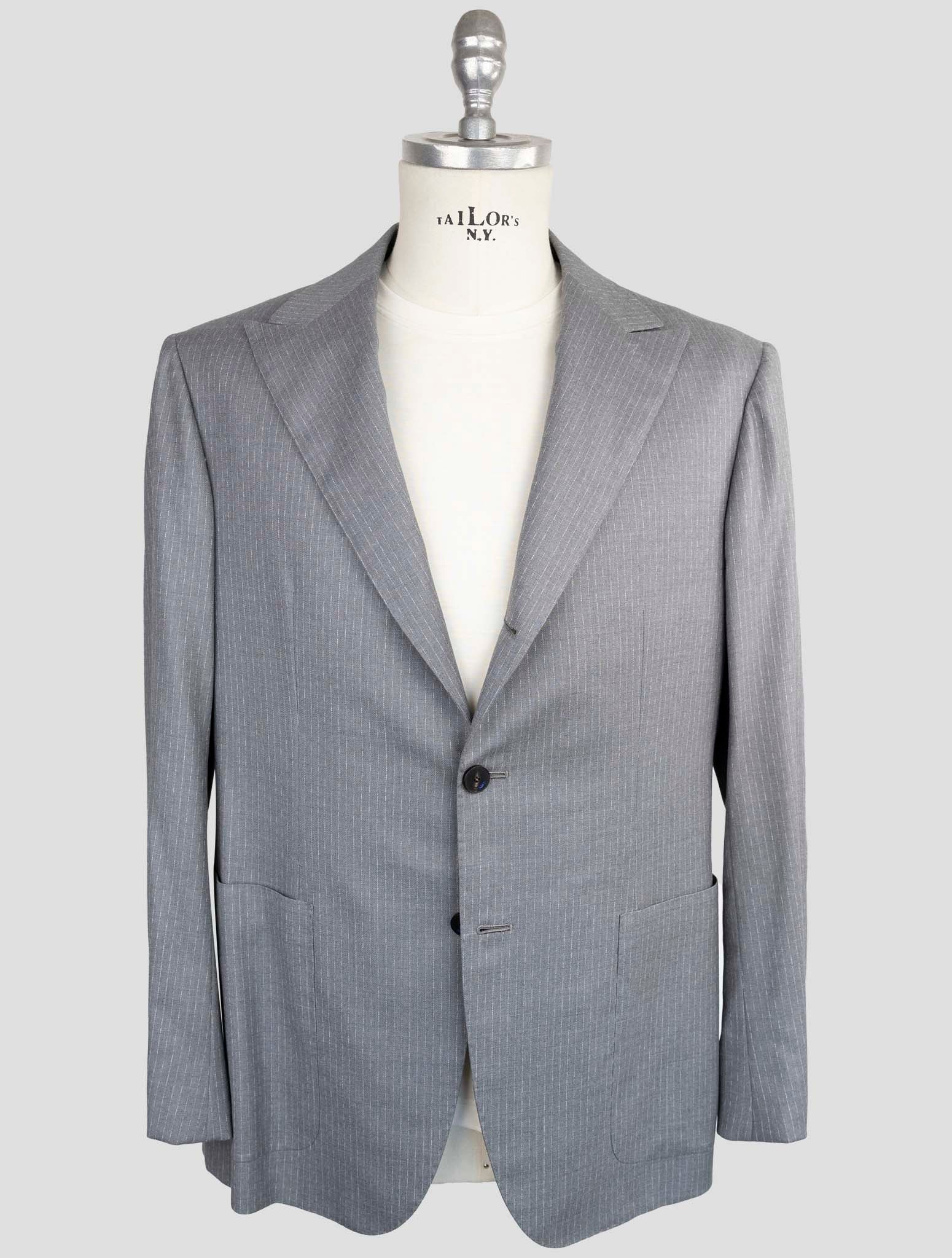 Kiton Knt Gray Virgin Wool Ea Suit
