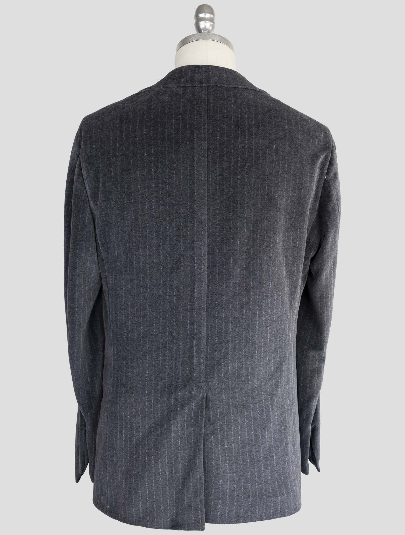 Kiton Knt Gray Cotton Pl Velvet Suit