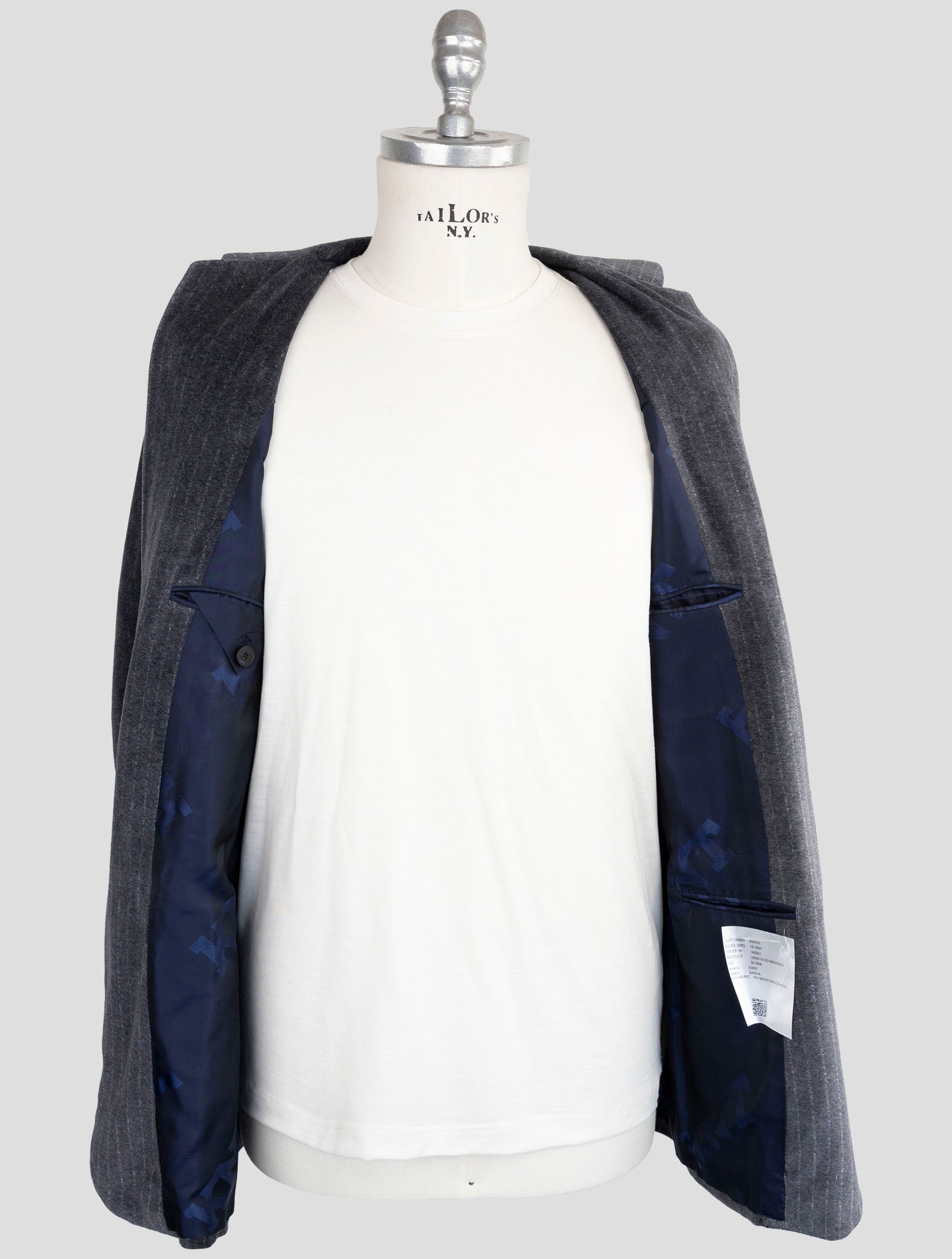 Kiton Knt Gray Cotton Pl Velvet Suit