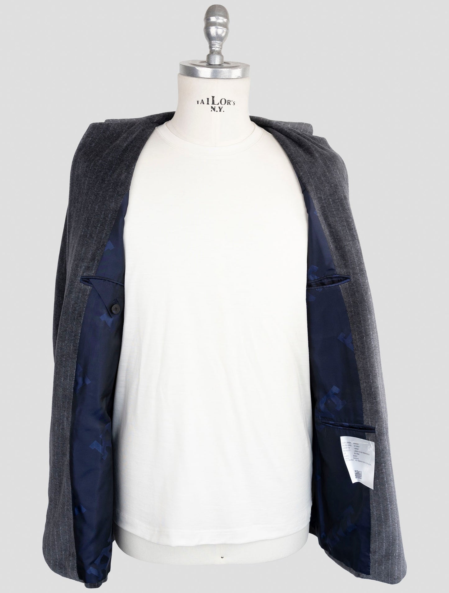 Kiton Knt Gray Cotton Pl Velvet Suit