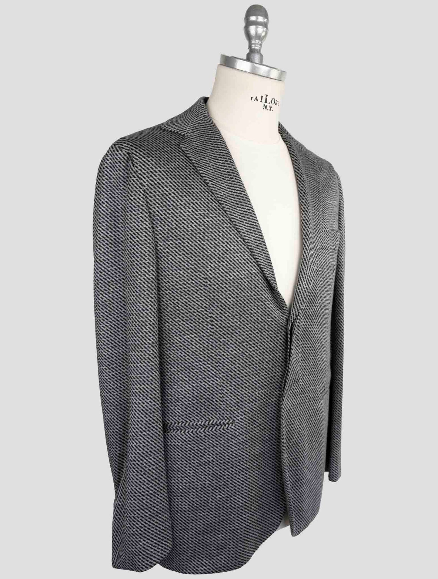 Kiton Knt Gray Cashmere Wool Pl Suit