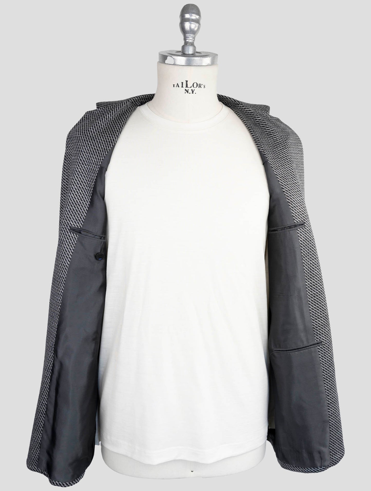 Kiton Knt Gray Cashmere Wool Pl Suit