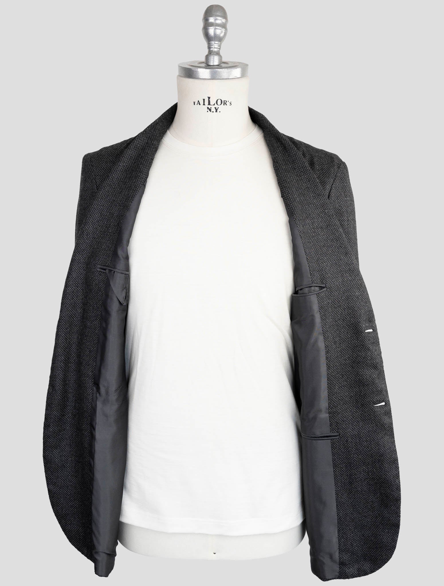 Kiton Knt Gray Cashmere Silk Suit