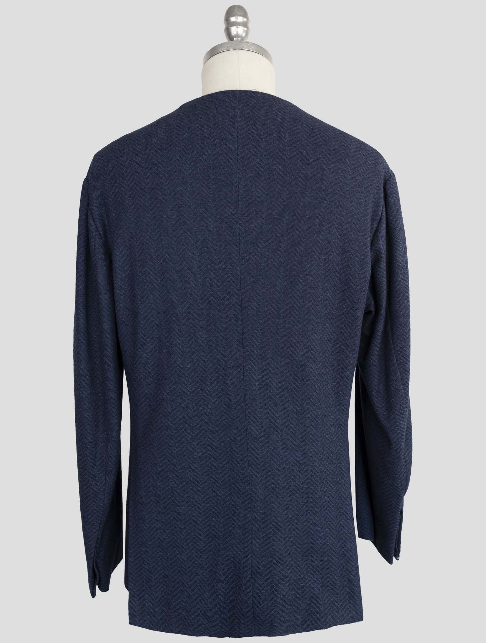 Kiton Knt Blue Cotton Cashmere Silk Suit