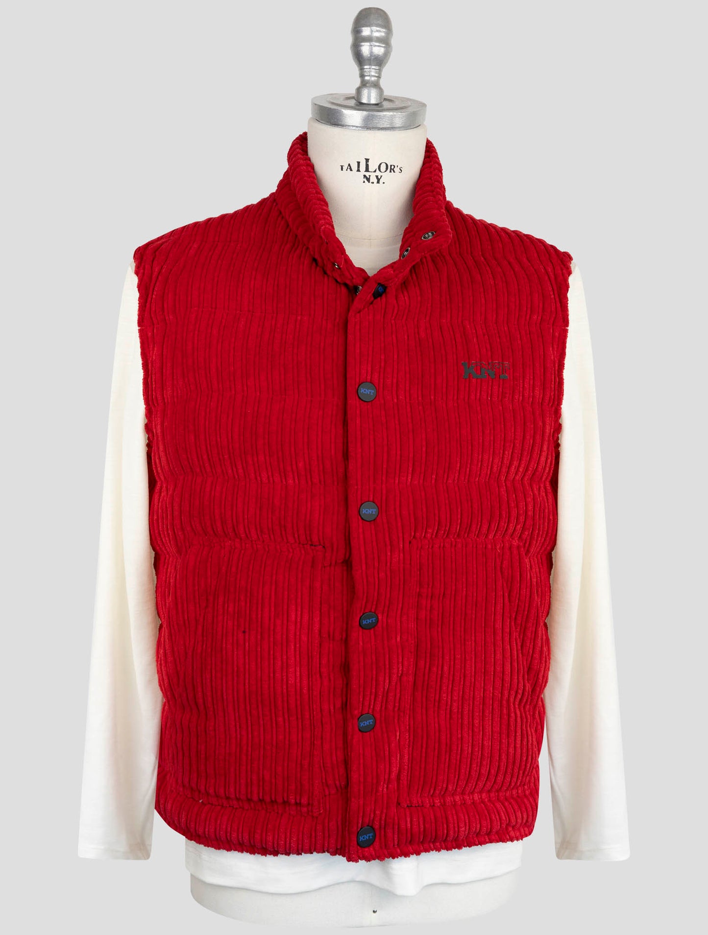 Kiton Knt Red Pl Pa Velvet Coat Gilet