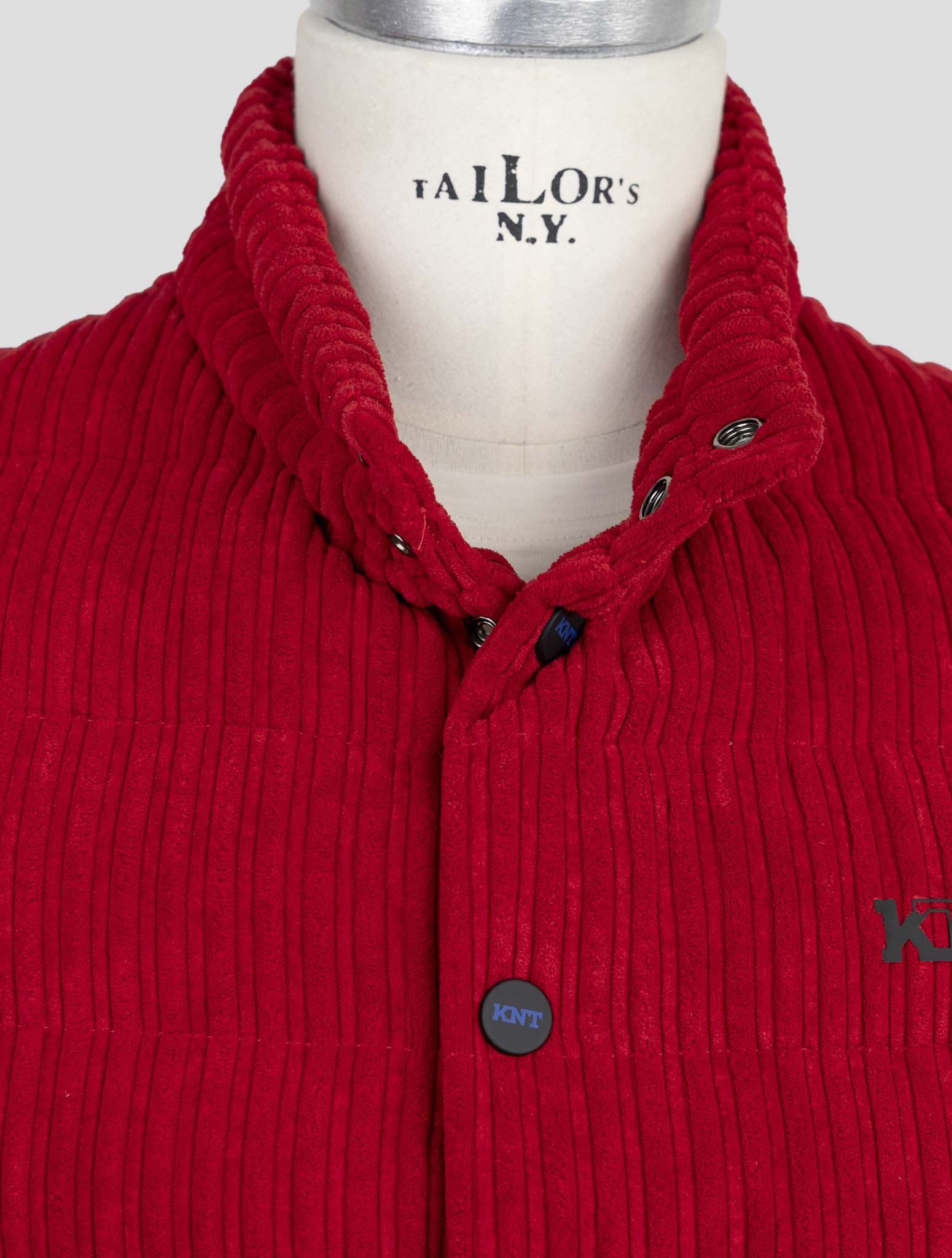 Kiton Knt Red Pl Pa Velvet Coat Gilet