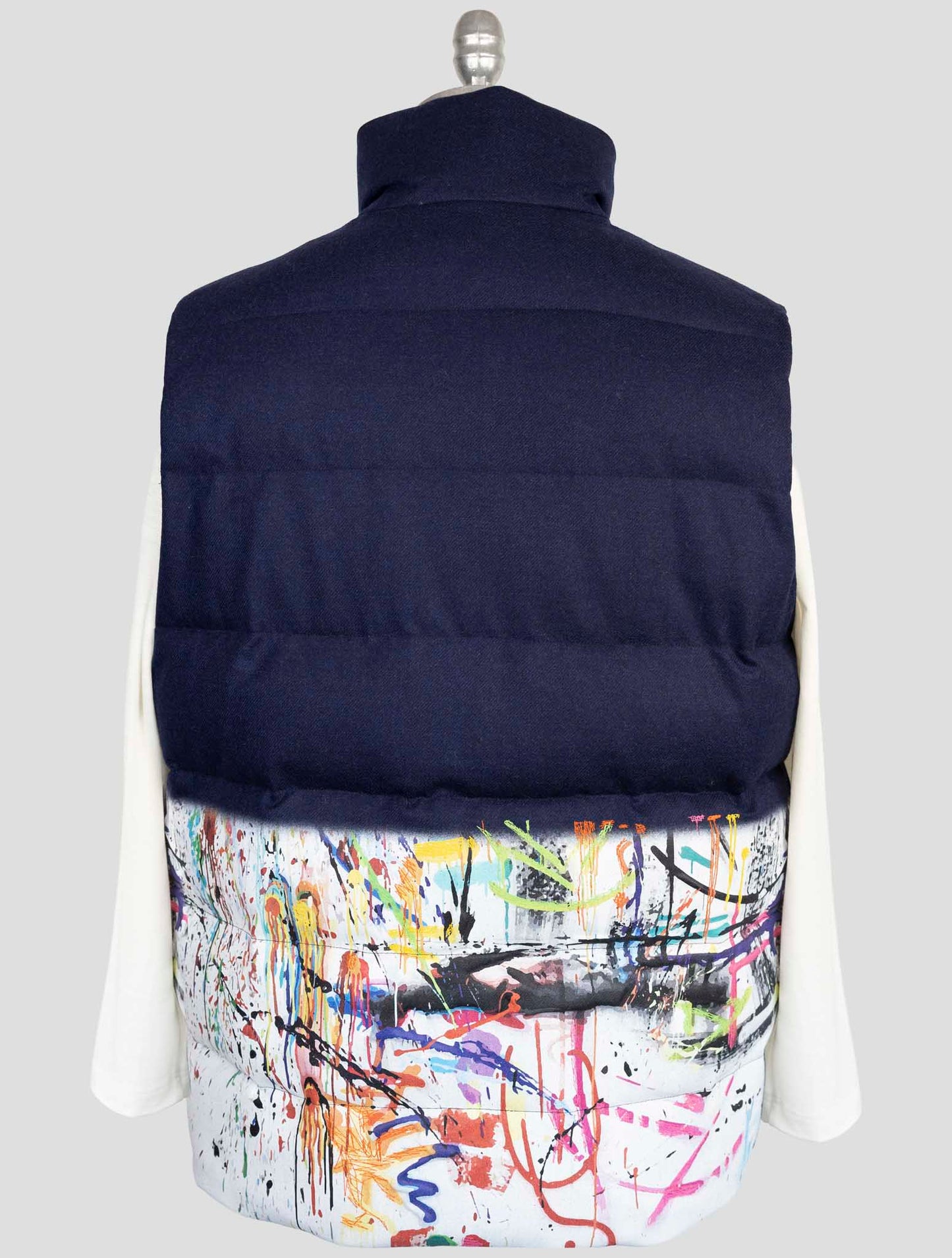 Kiton Knt Blue Virgin Wool Cashmere Coat Gilet