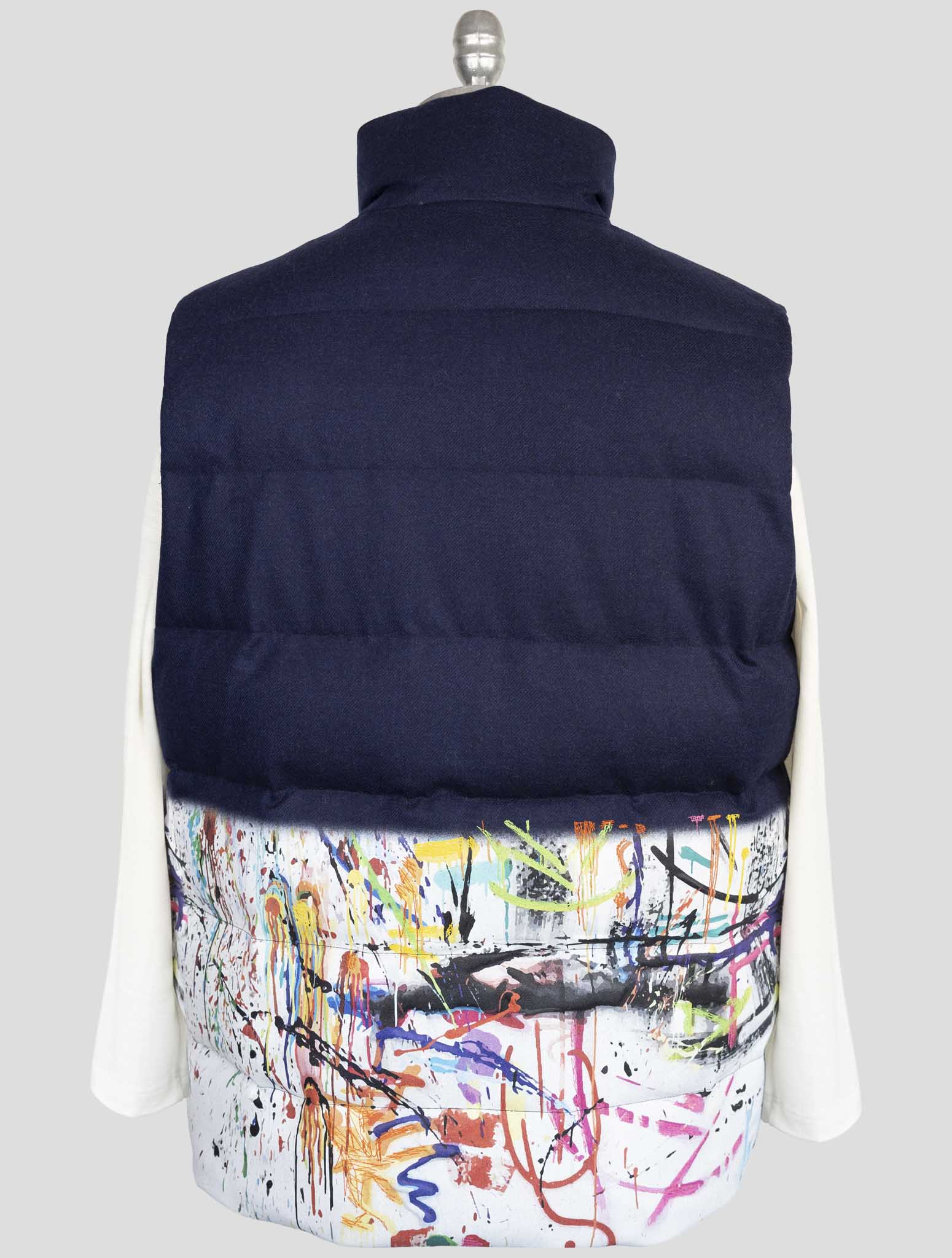 Kiton Knt Blue Virgin Wool Cashmere Coat Gilet