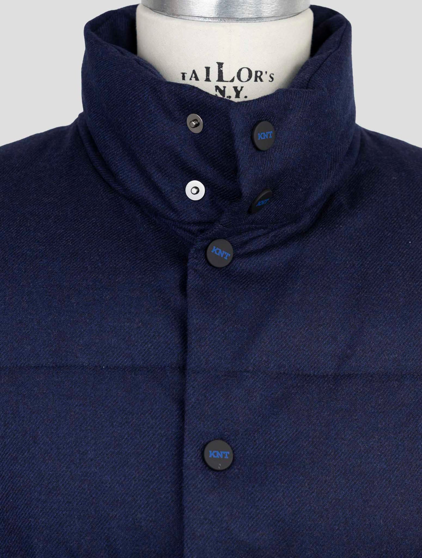 Kiton Knt Blue Virgin Wool Cashmere Coat Gilet