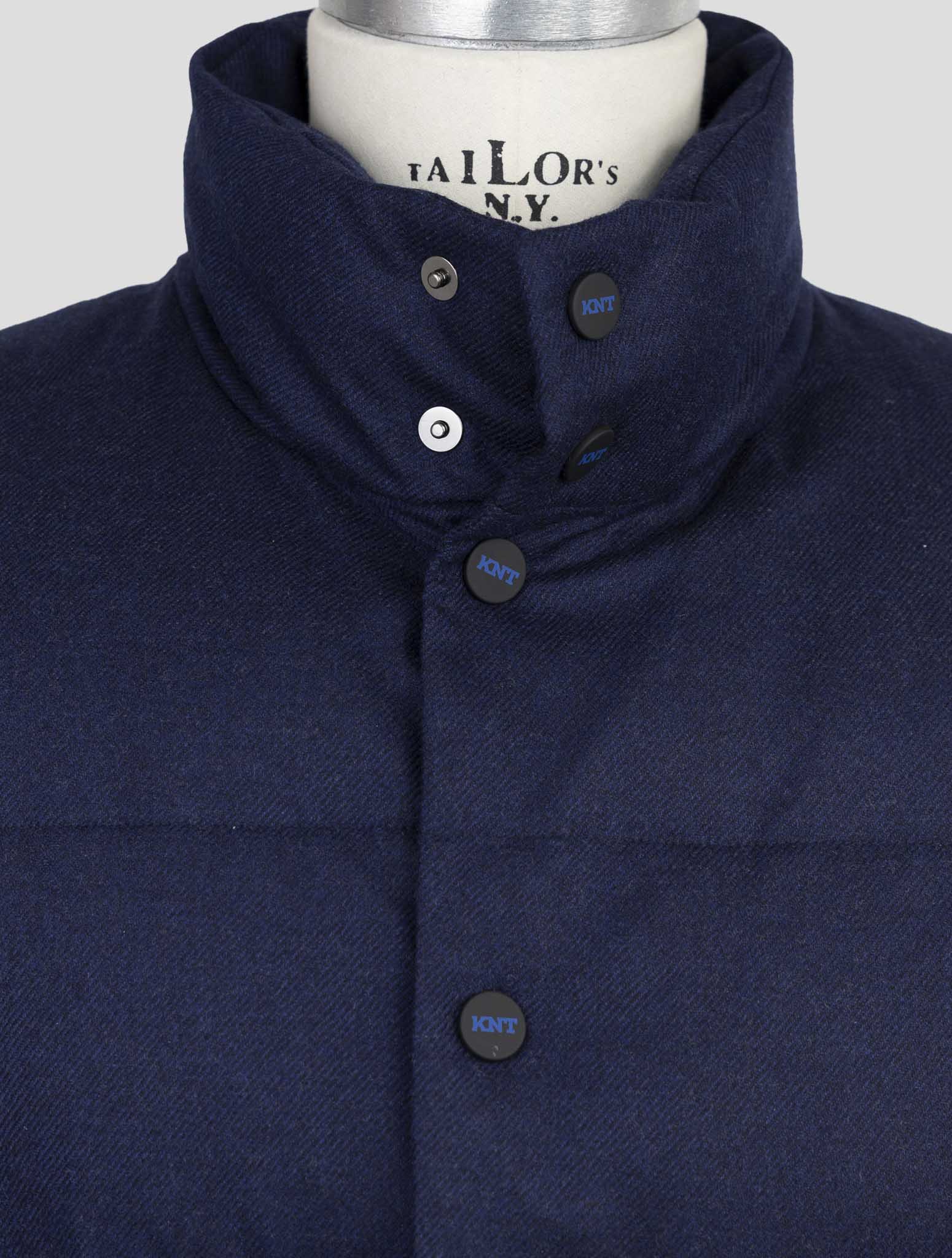 Kiton Knt Blue Virgin Wool Cashmere Coat Gilet