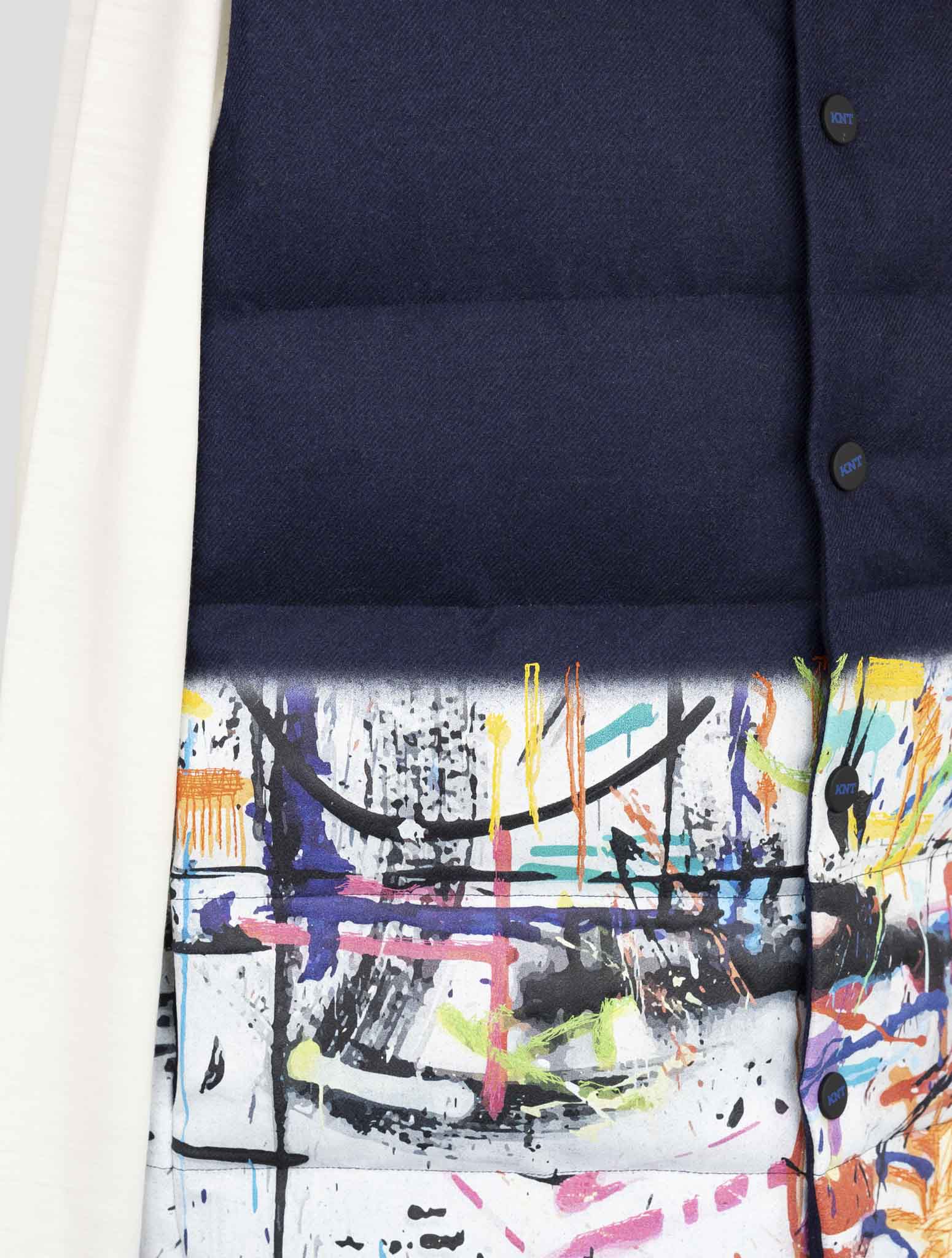 Kiton Knt Blue Virgin Wool Cashmere Coat Gilet