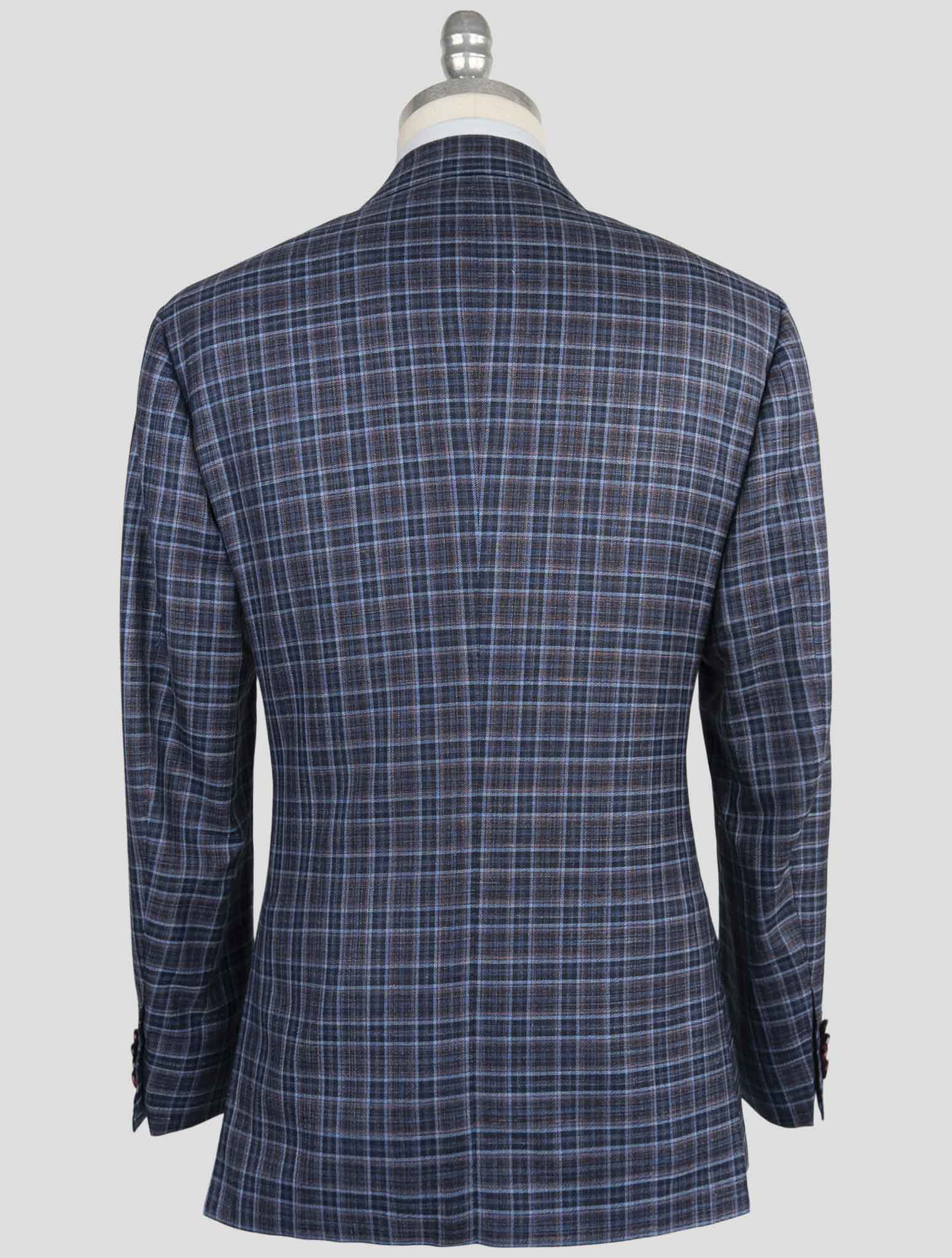 Kiton Blue Cashmere Silk Linen Blazer