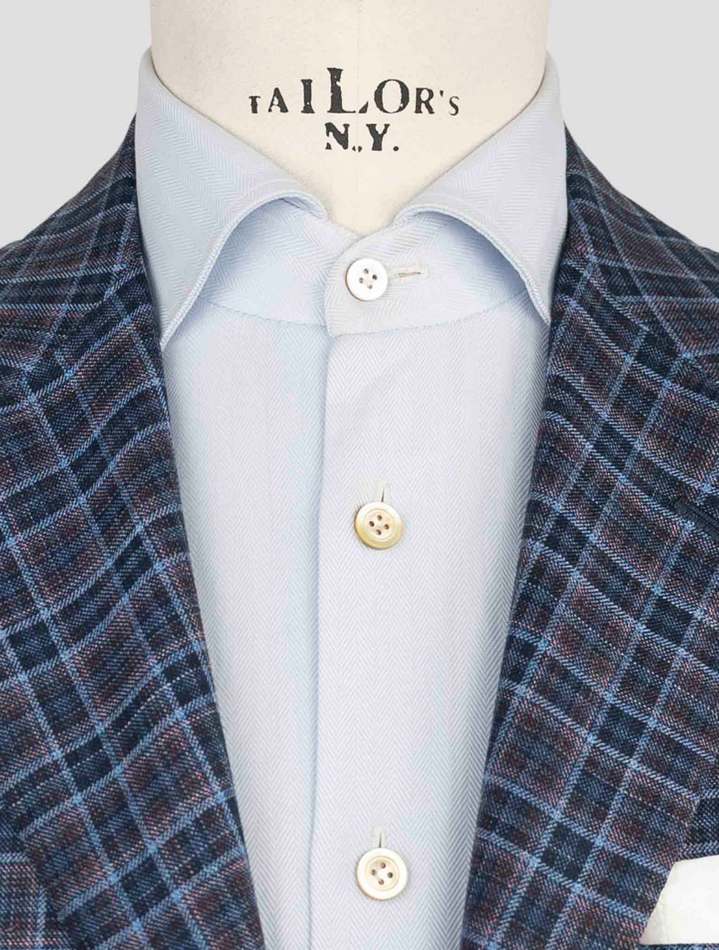 Kiton Blue Cashmere Silk Linen Blazer