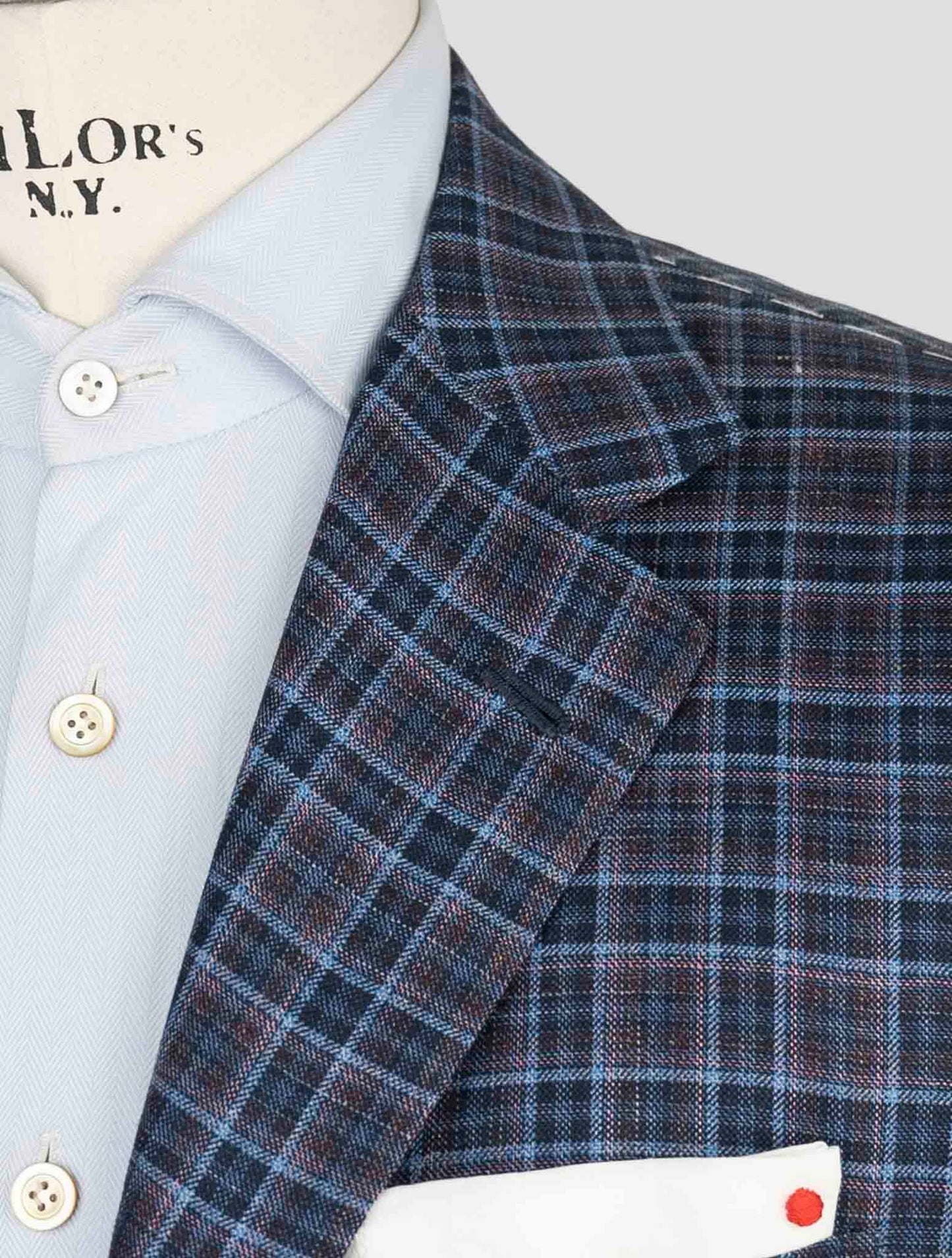 Kiton Blue Cashmere Silk Linen Blazer