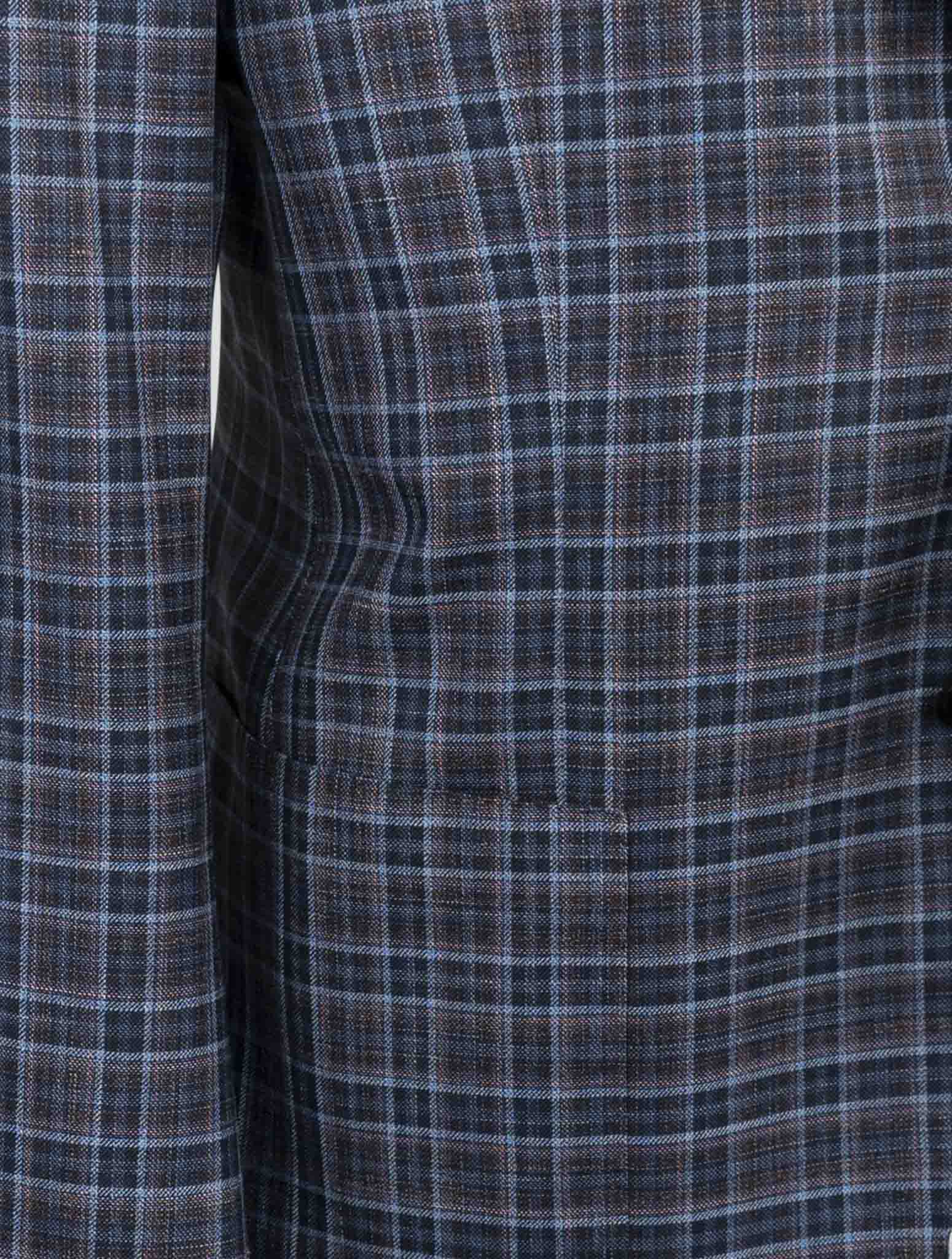 Kiton Blue Cashmere Silk Linen Blazer