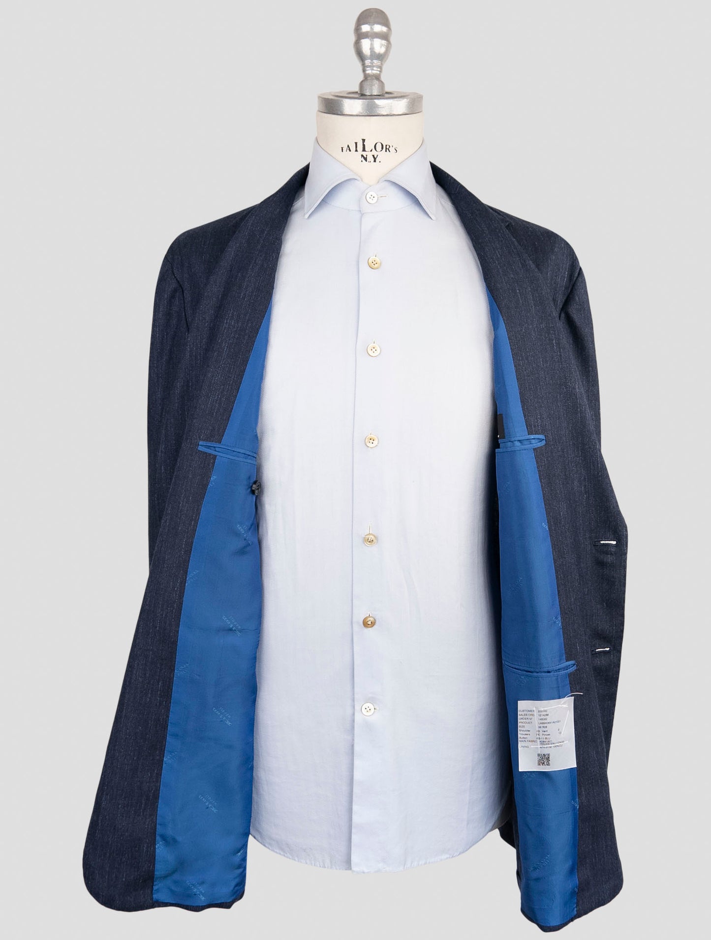 Kiton Blue Cashmere Linen Silk Suit