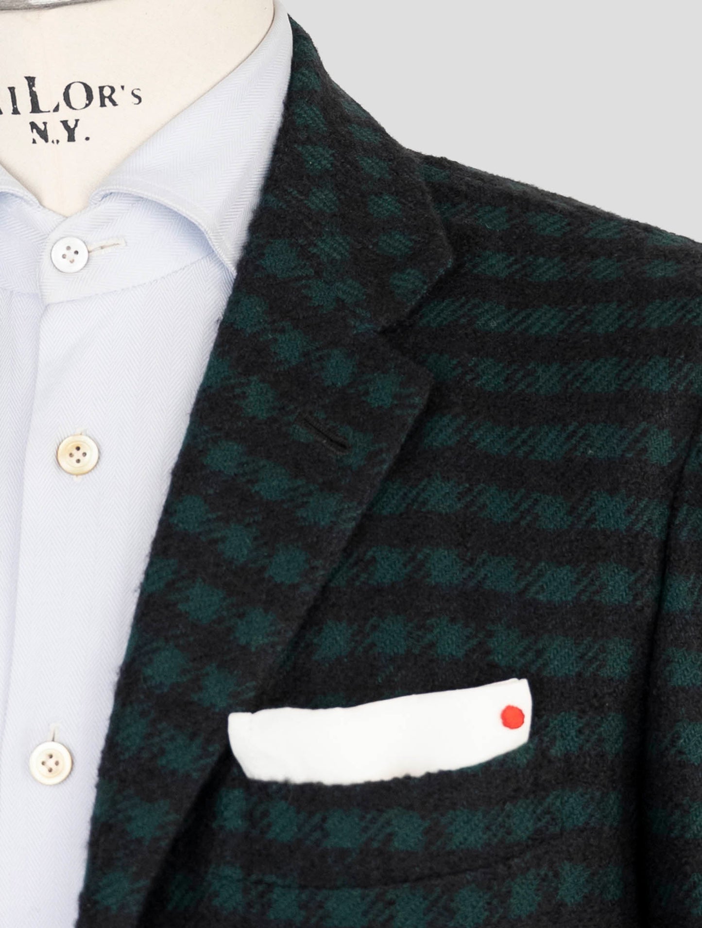 Kiton Green Blue Cashmere Silk Blazer